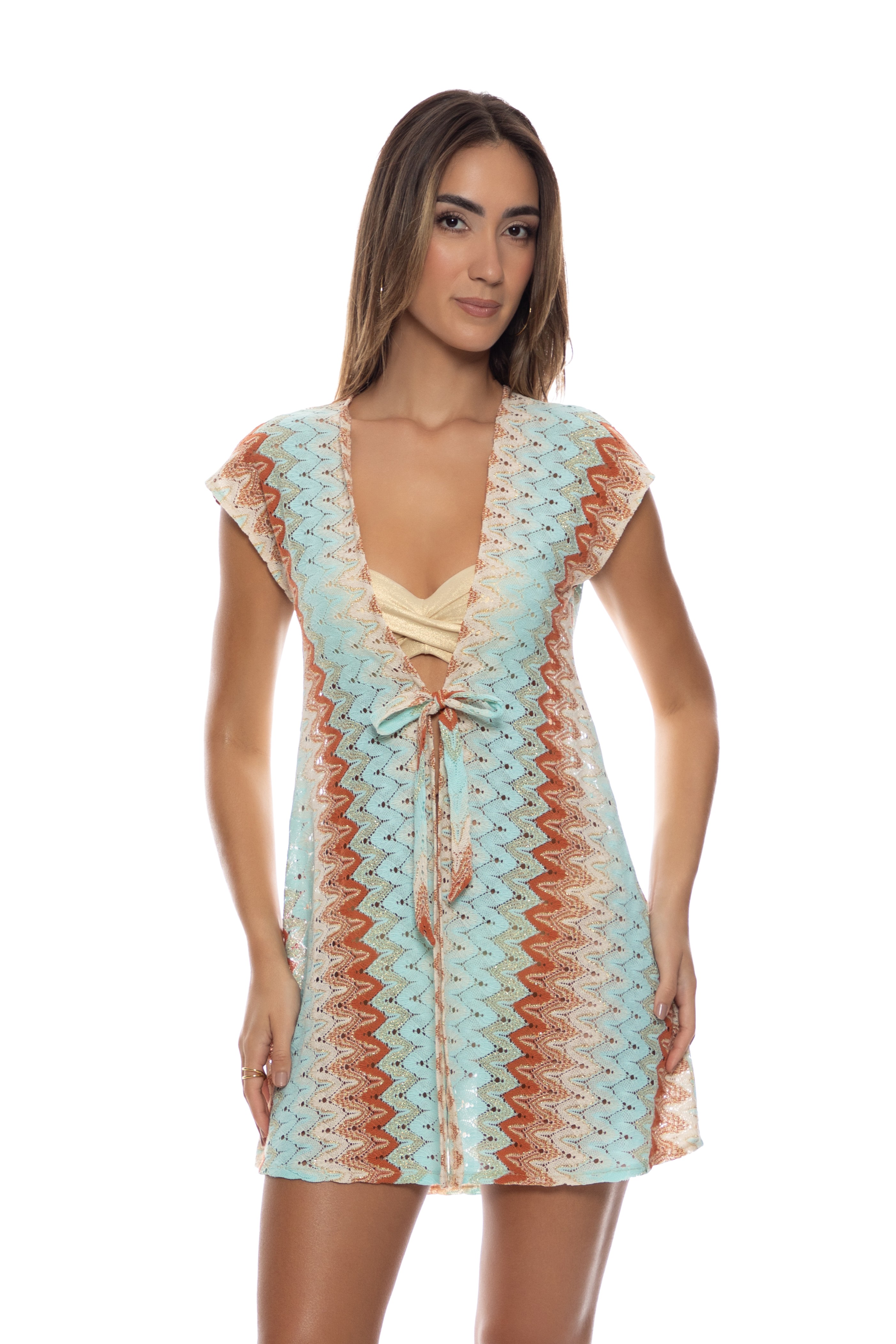 Luli Fama Zig Zag Flow Kimono