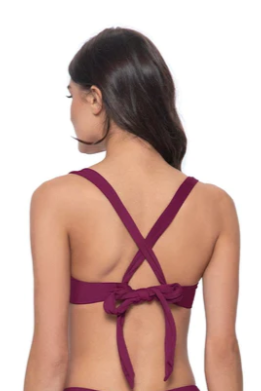 Pilyq Swim Zen Perla Halter Bikini Top Bordeaux