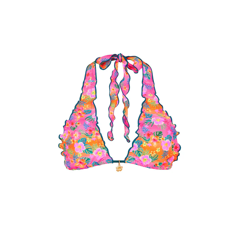 Kulani Kinis Summer Glow Lettuce Edge Halter Top