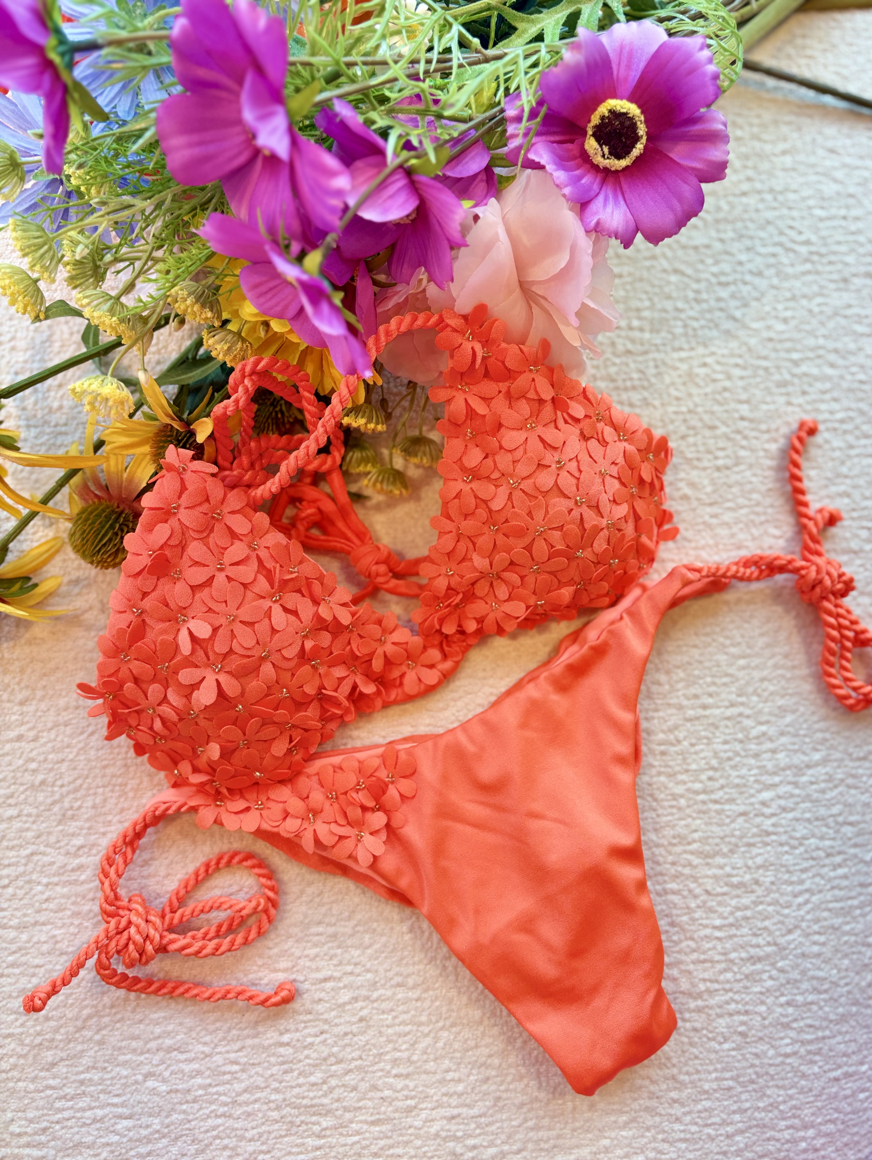 Beach Fashion Only Handgemaakte Flower Bikini Oranje Beach Fashion Only Handgemaakte Flower Bikini Oranje