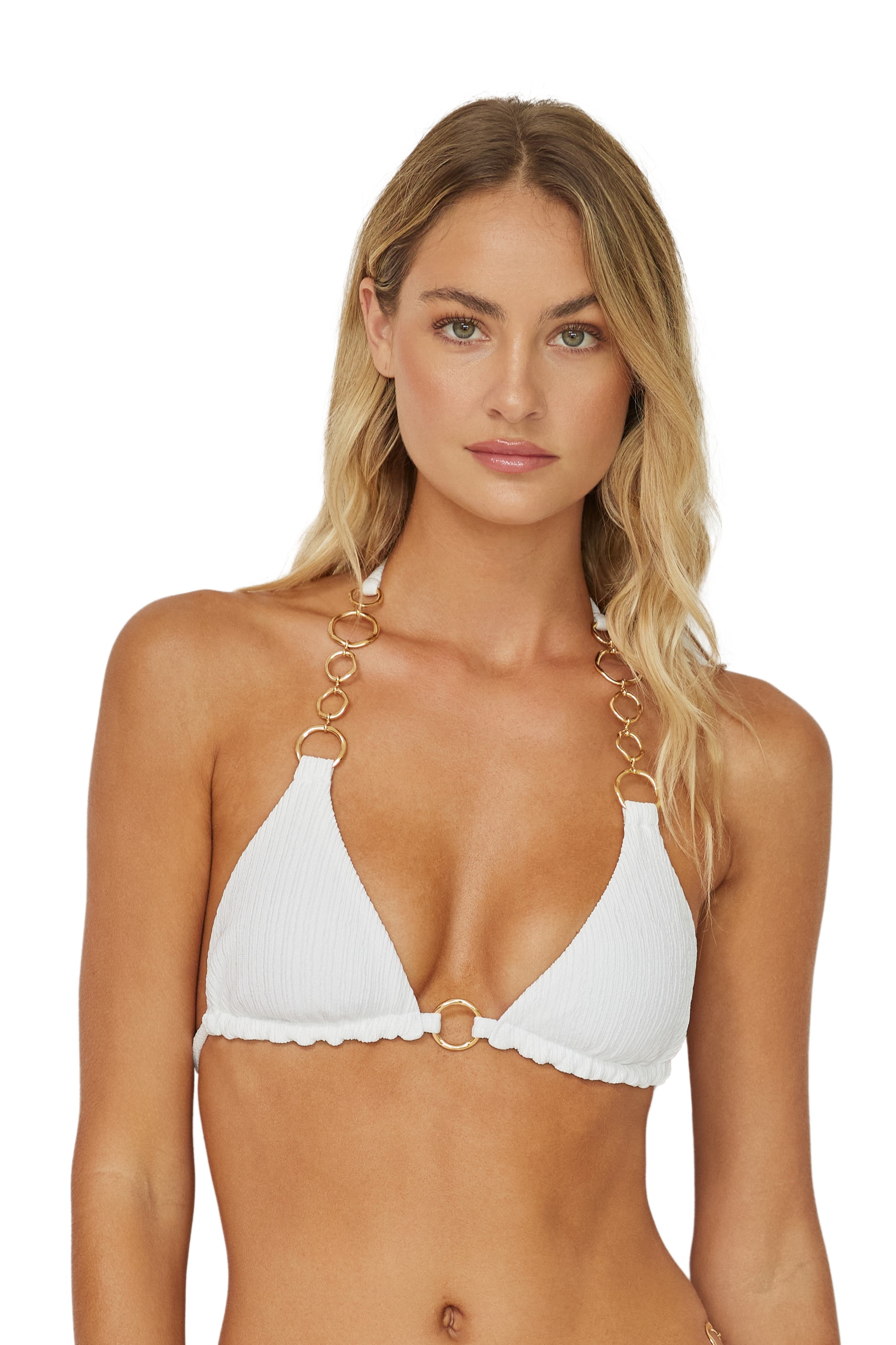 PQ Swim White Pearl Luxe Triangle Top PQ Swim White Pearl Luxe Triangle Top