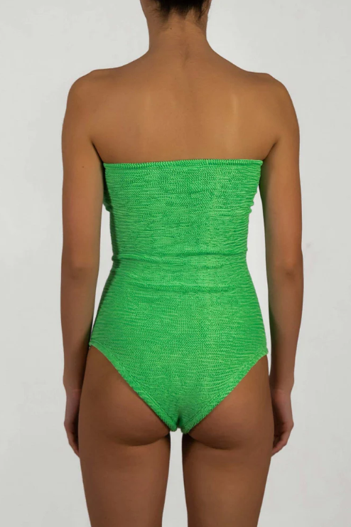 Paramidonna Frida Geribbeld Bandeau Badpak Kiwi Groen