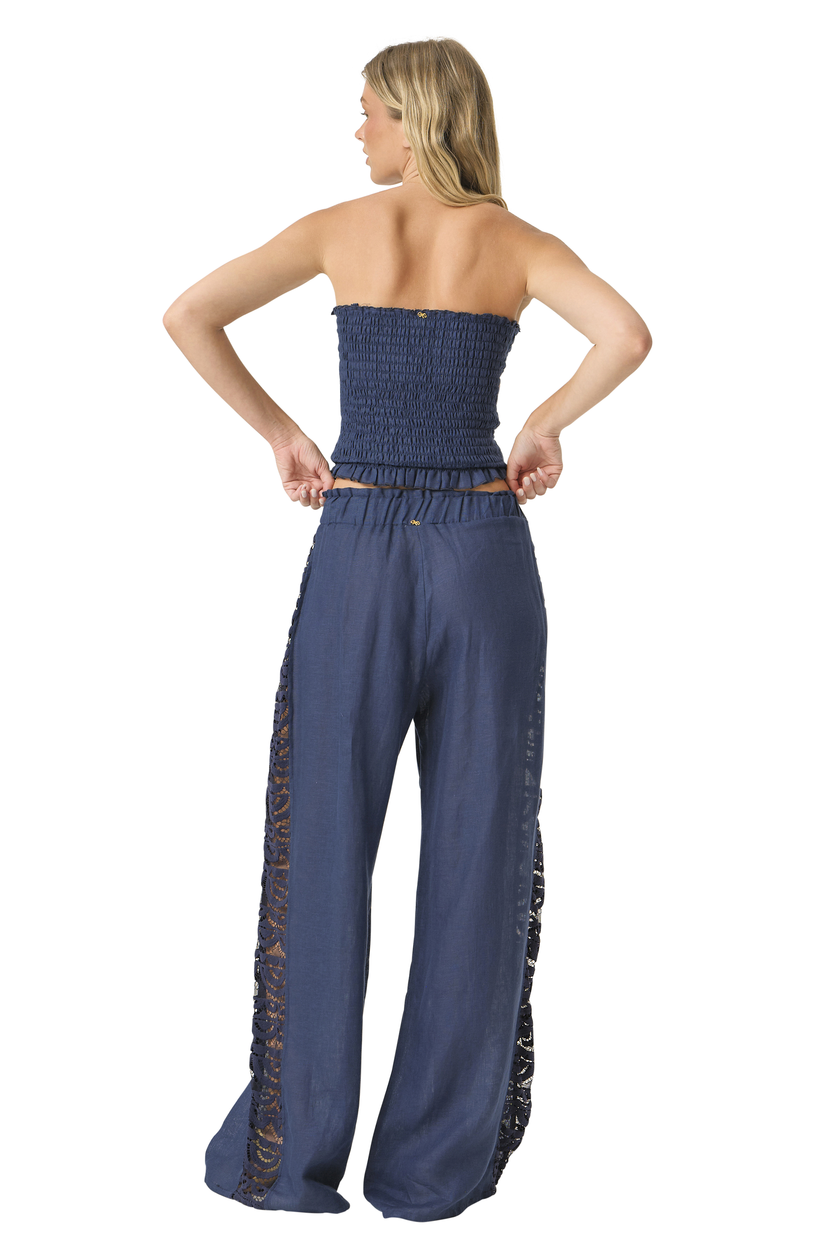 PQ Swim Navy Linnen Lace Strandbroek