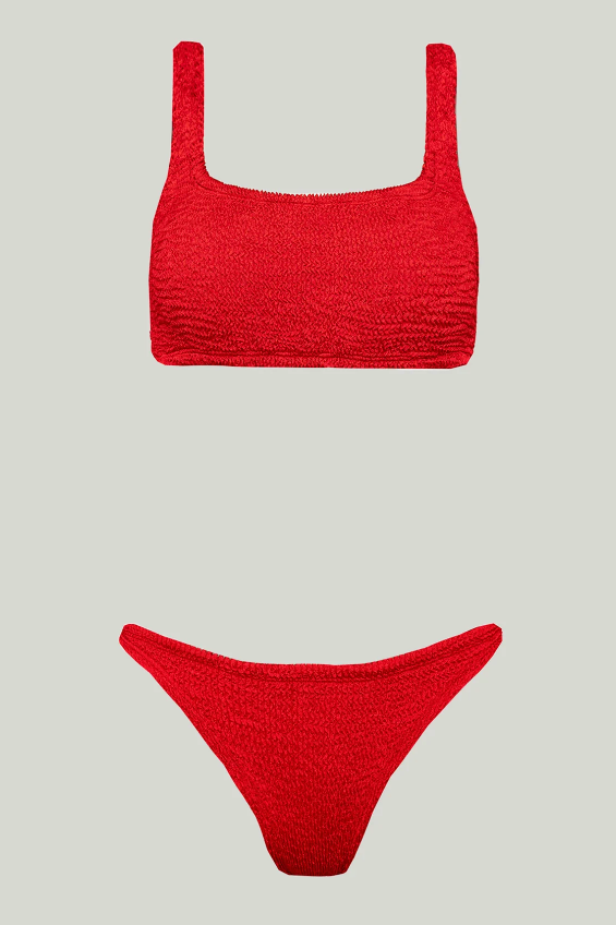 Paramidonna Geribbelde Fashion Bikini Rood