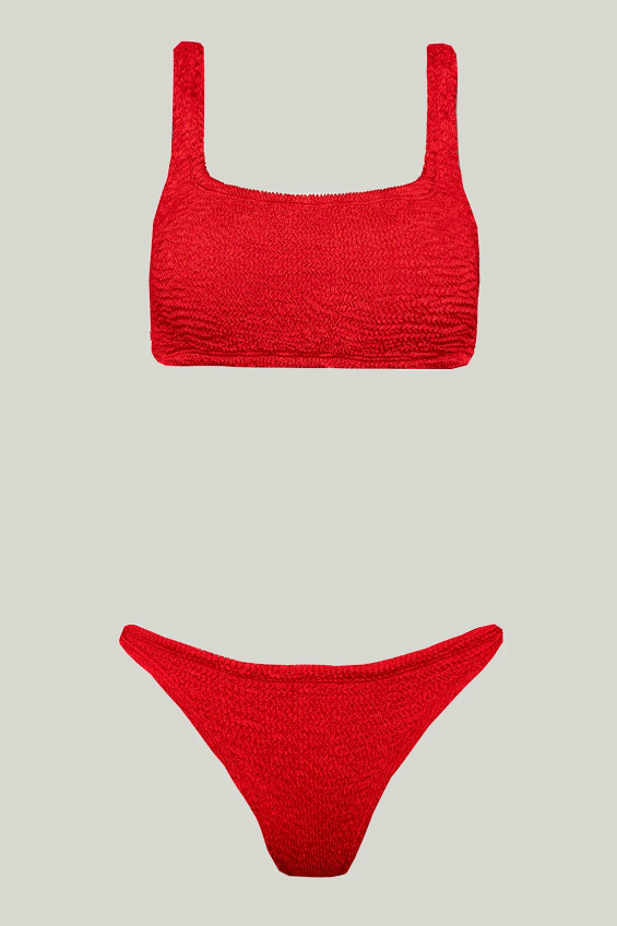 maagd Wind Aan het water Paramidonna Geribbelde Fashion Bikini Rood