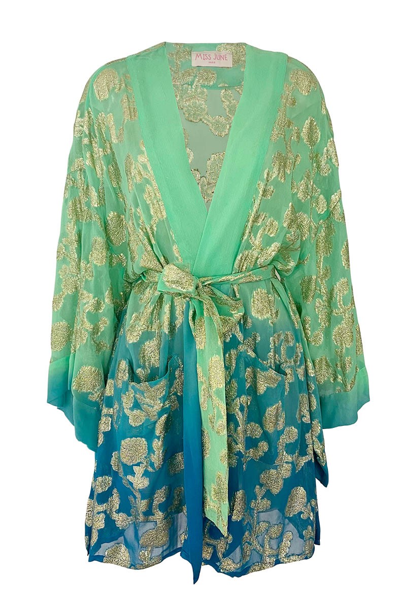 Miss June Kimono Leny Green Blue
