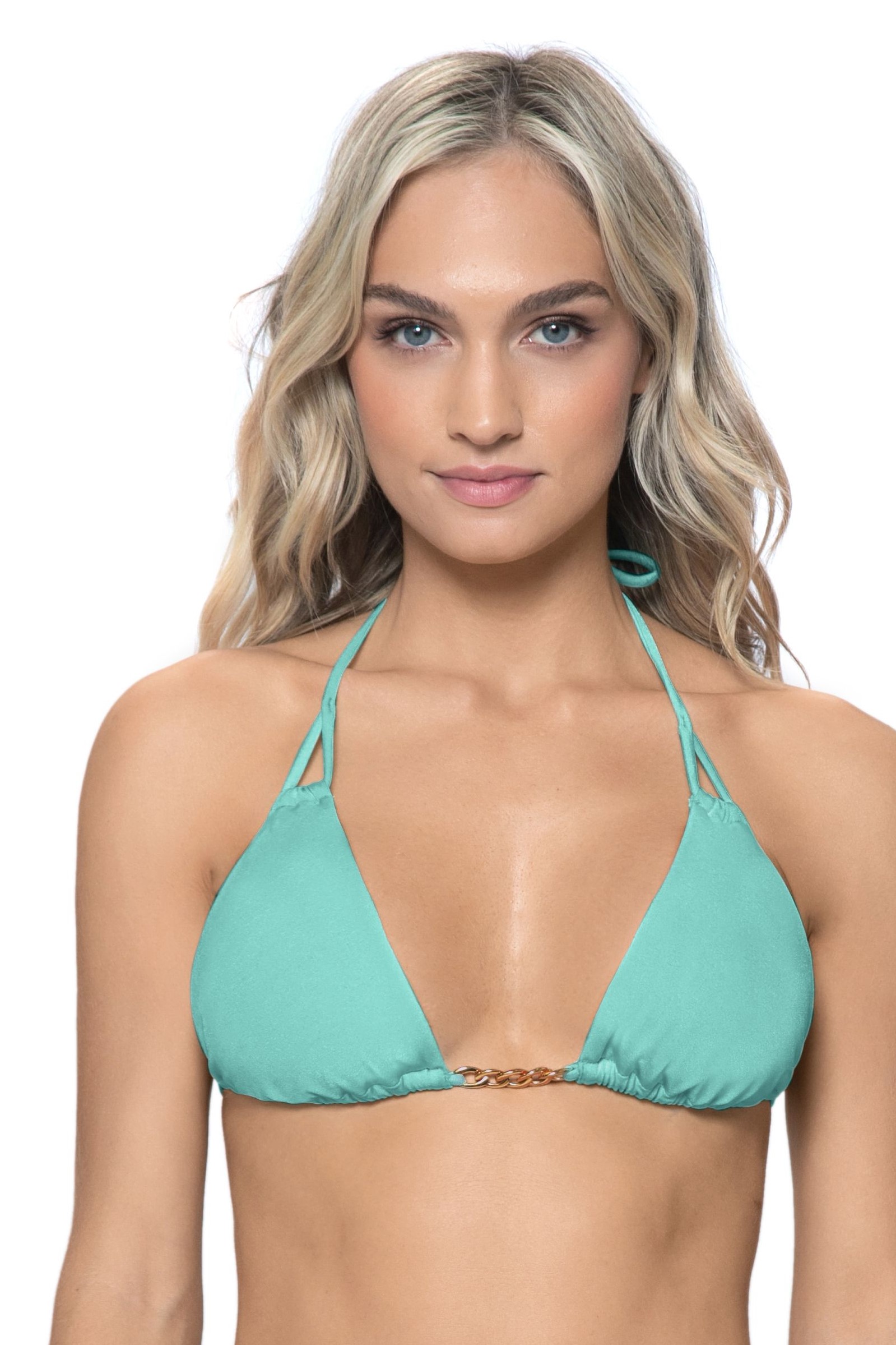 Pq Swim Seashore Chain Bikini Top Turquoise