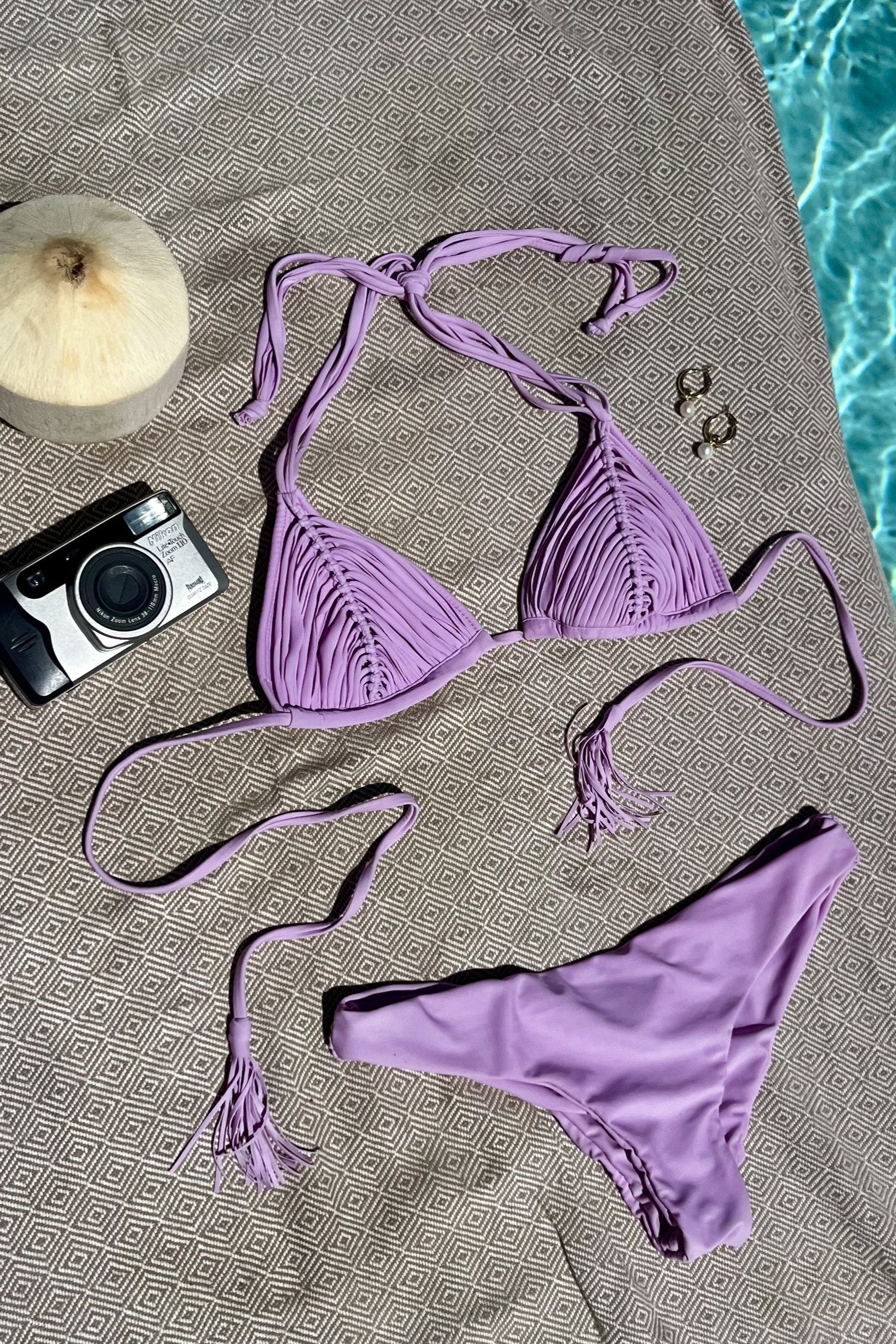 Pilyq Swim  Violet Isla Tri Triangle Bikini Top