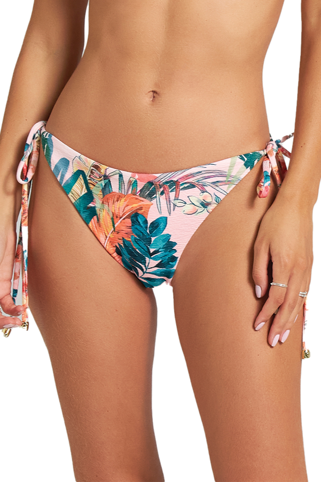 Cosita Linda Exotic Leaves Tie Side Scrunch Bikini Bottom Cosita Linda Exotic Leaves Tie Side Scrunch Bikini Bottom