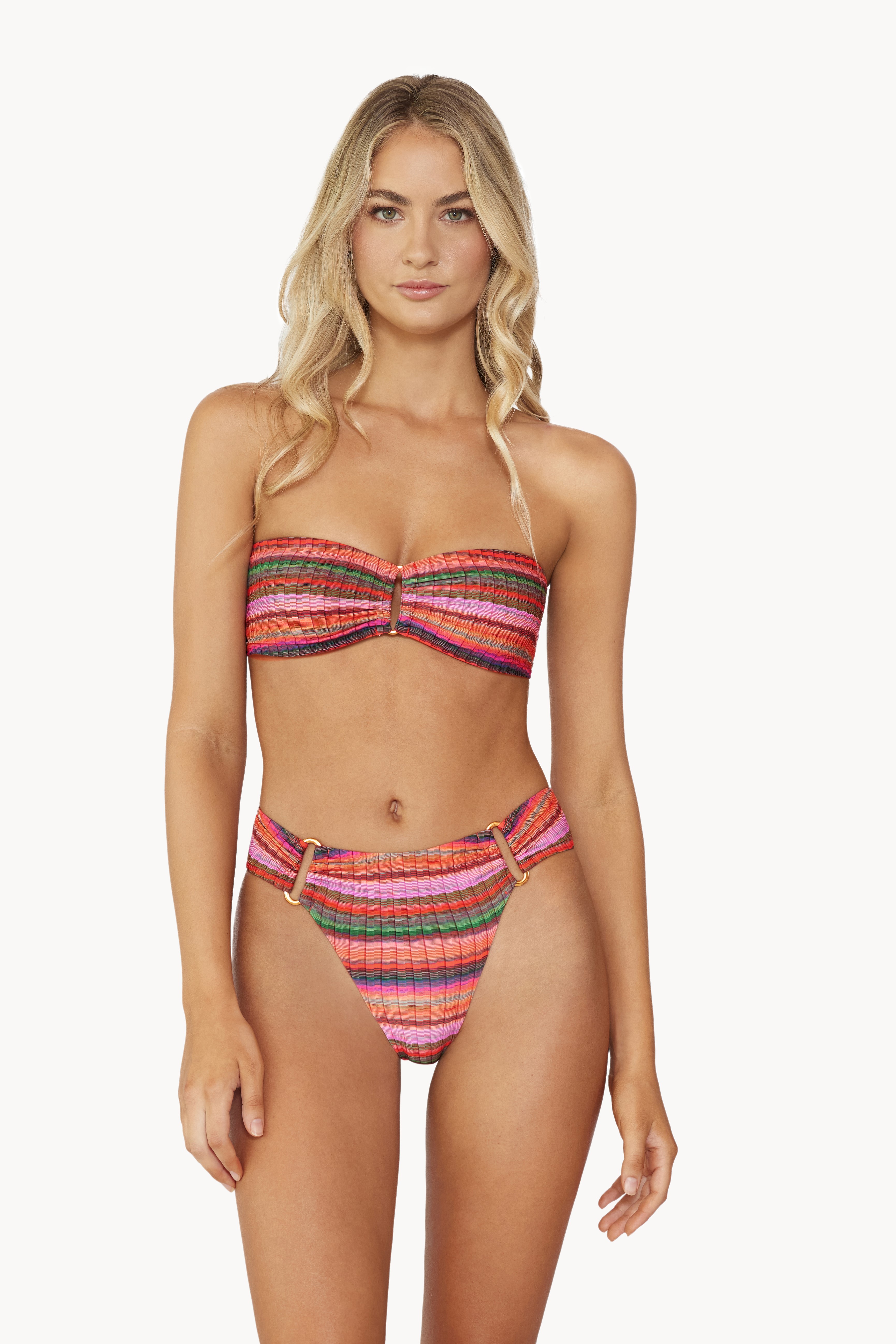 Pilyq Swim Jetty Stripe Strapless Bikini