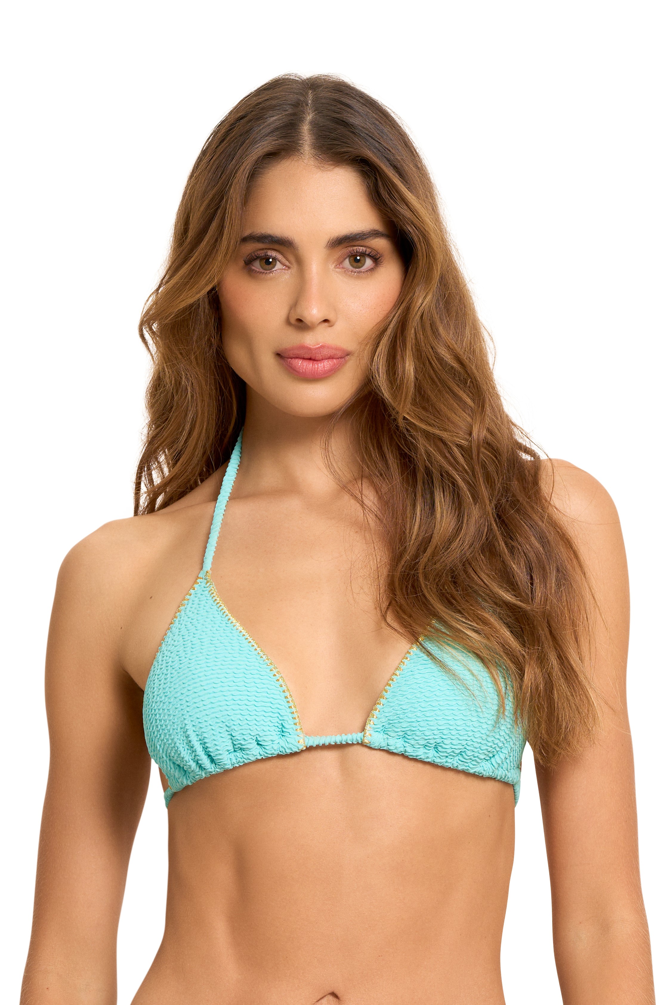 Cosita Linda Serenity Turquoise Textuur Triangel Bikini Top