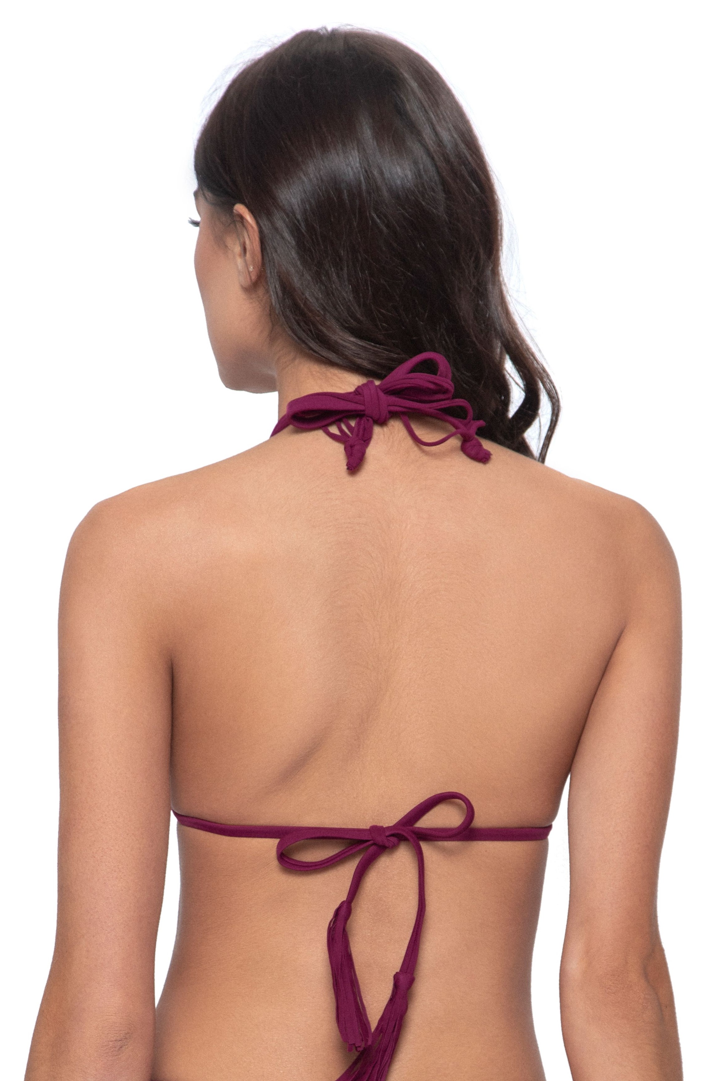 Pilyq Swim Zen Perla Halter Bikini Top Bordeaux