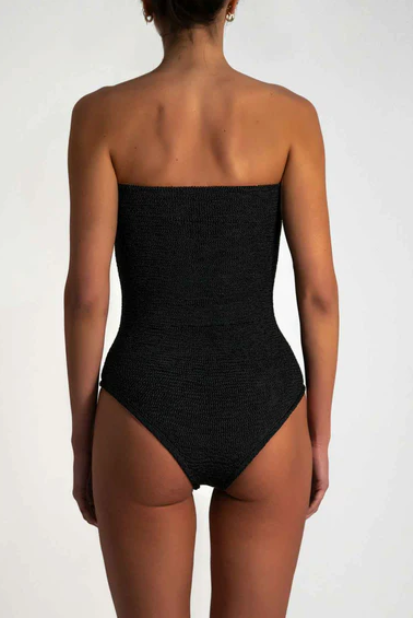 Paramidonna Strapless Ripped Swimsuit Black