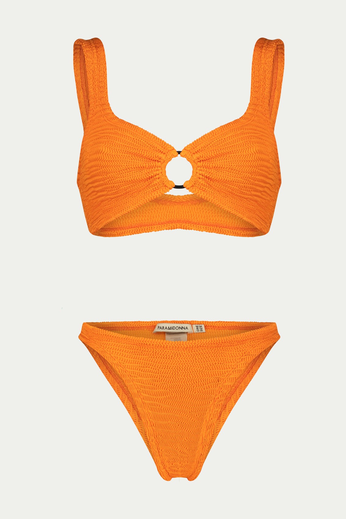 Paramidonna Irina Geribbelde Bralette Bikini Oranje