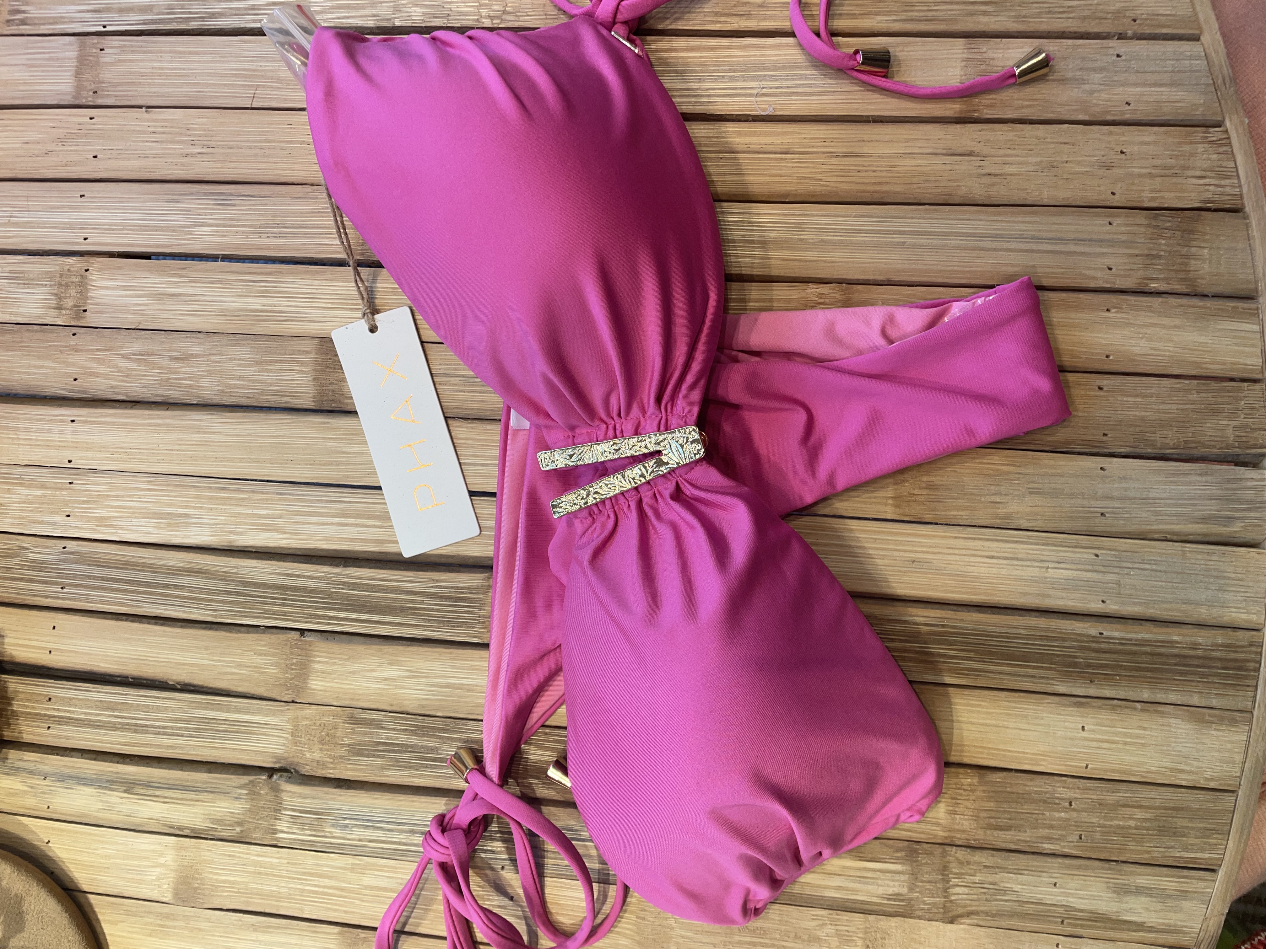 Phax Fuchsia V Bandeau Bikini Top  Phax Fuchsia V Bandeau Bikini Top