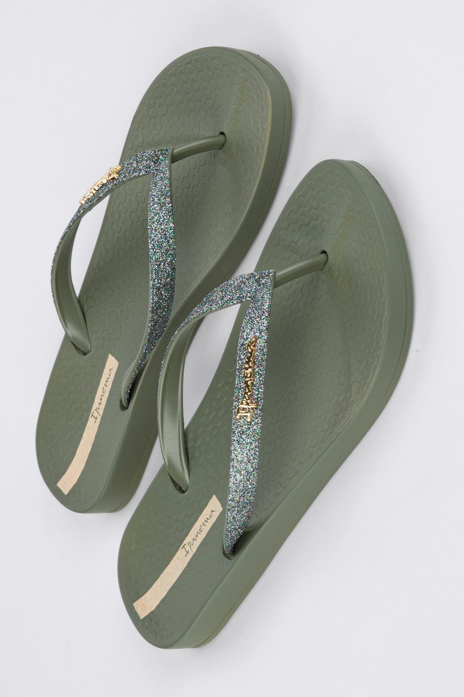 Ipanema Slippers Khaki with Glitter