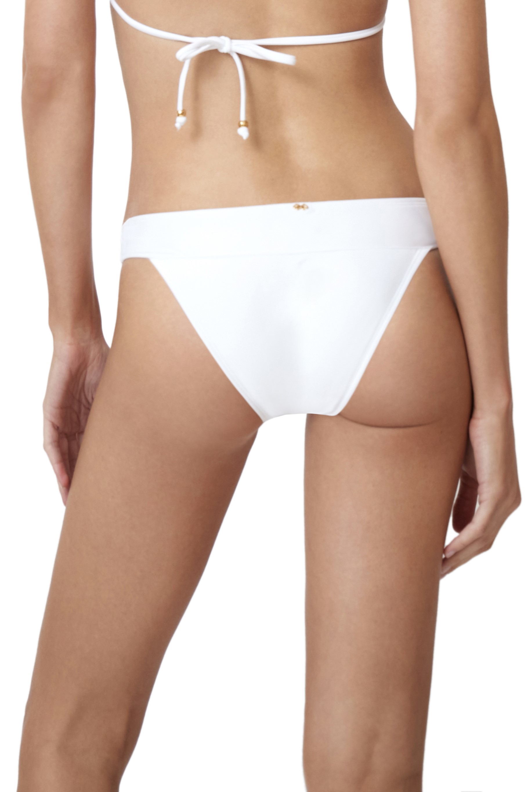 Pilyq Swim Water Lily Lace Banded Bikini Bottom White