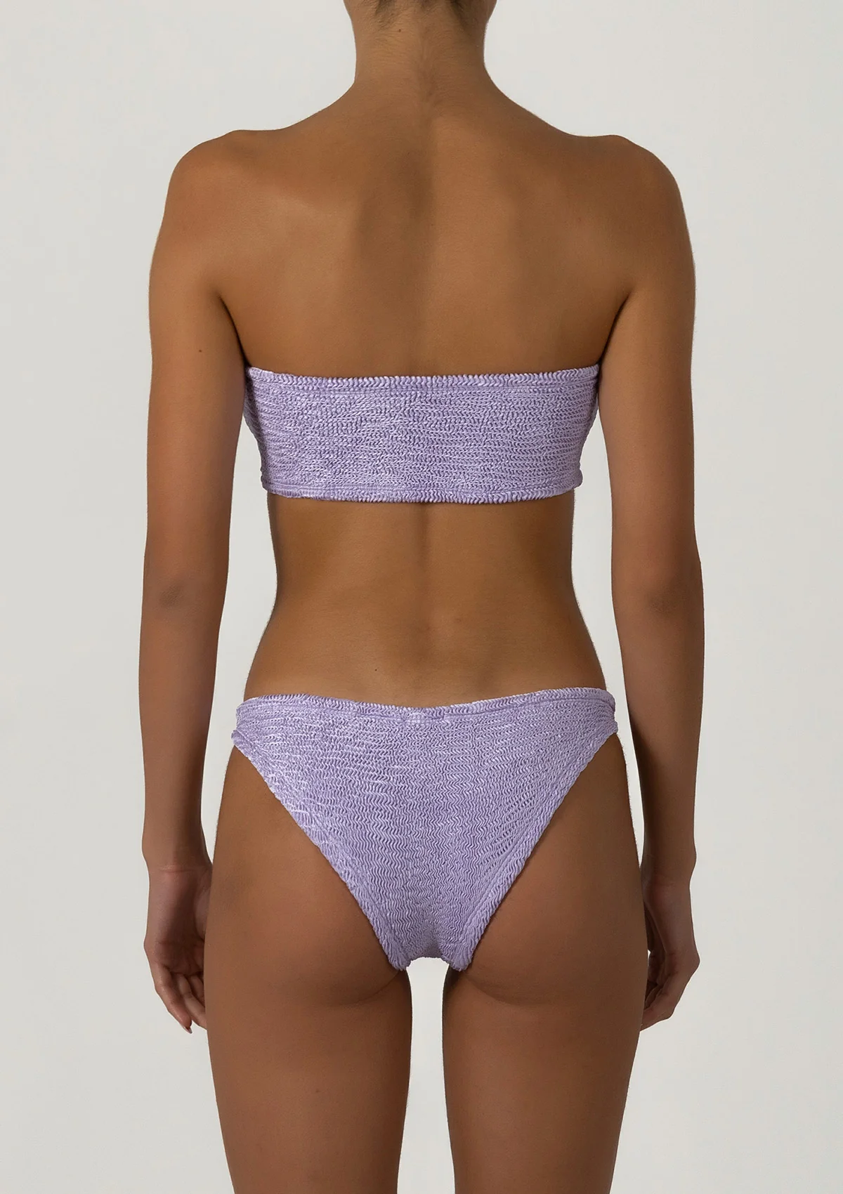 Paramidonna Geribbelde Bandeau Bikini Lila