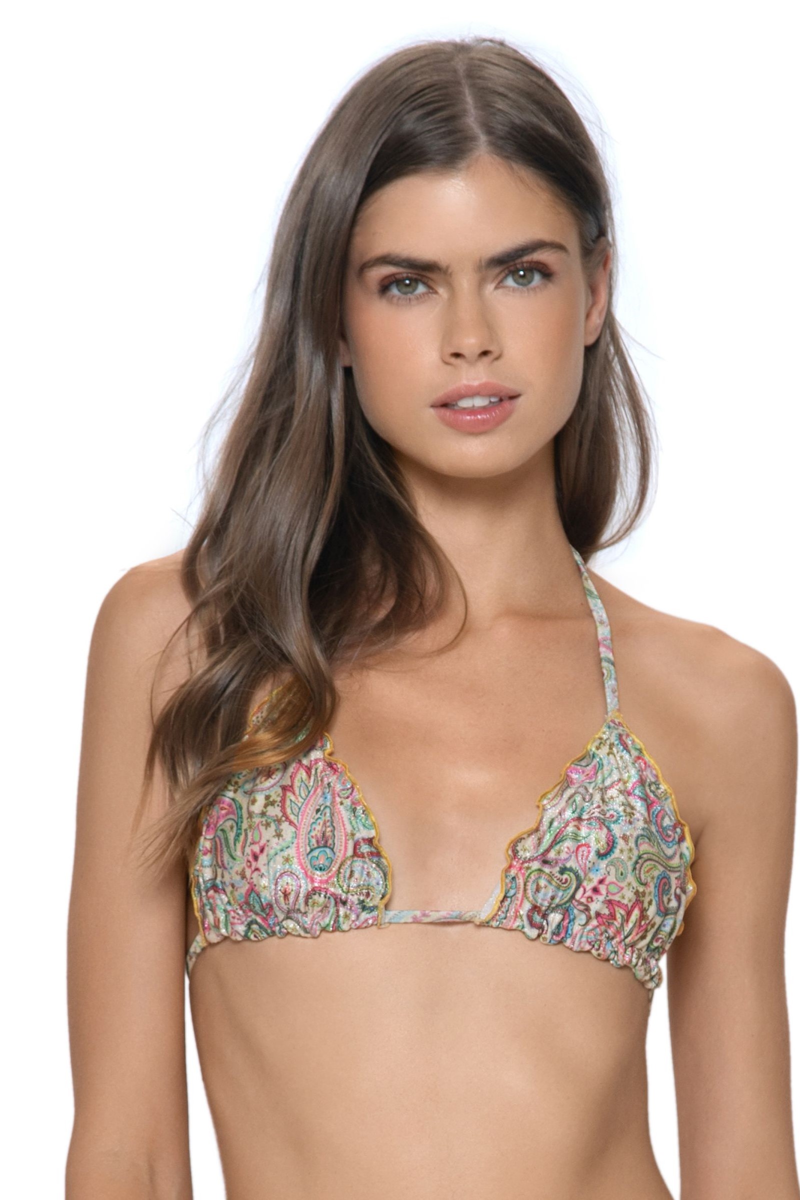 Pq Swim Paisley Coast Triangel Bikini Top 