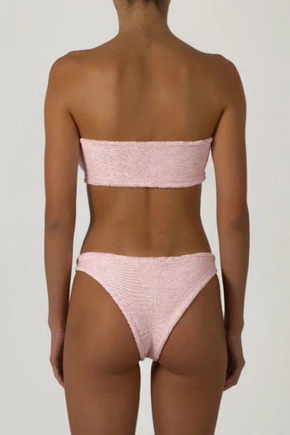 Paramidonna Geribbelde Bandeau Bikini Licht Roze