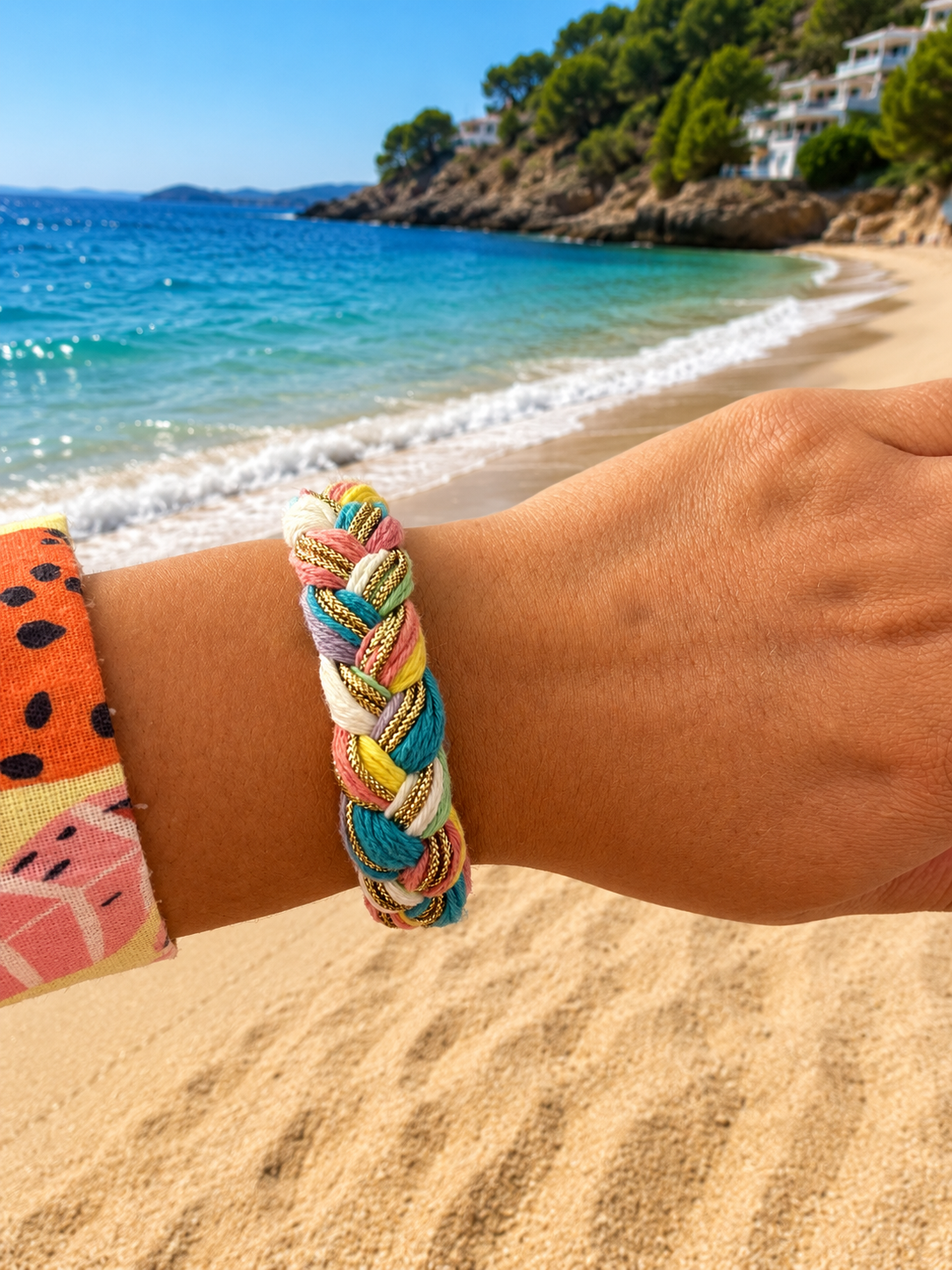 Hot Lava Woven Bracelet Multi/Turquoise/White