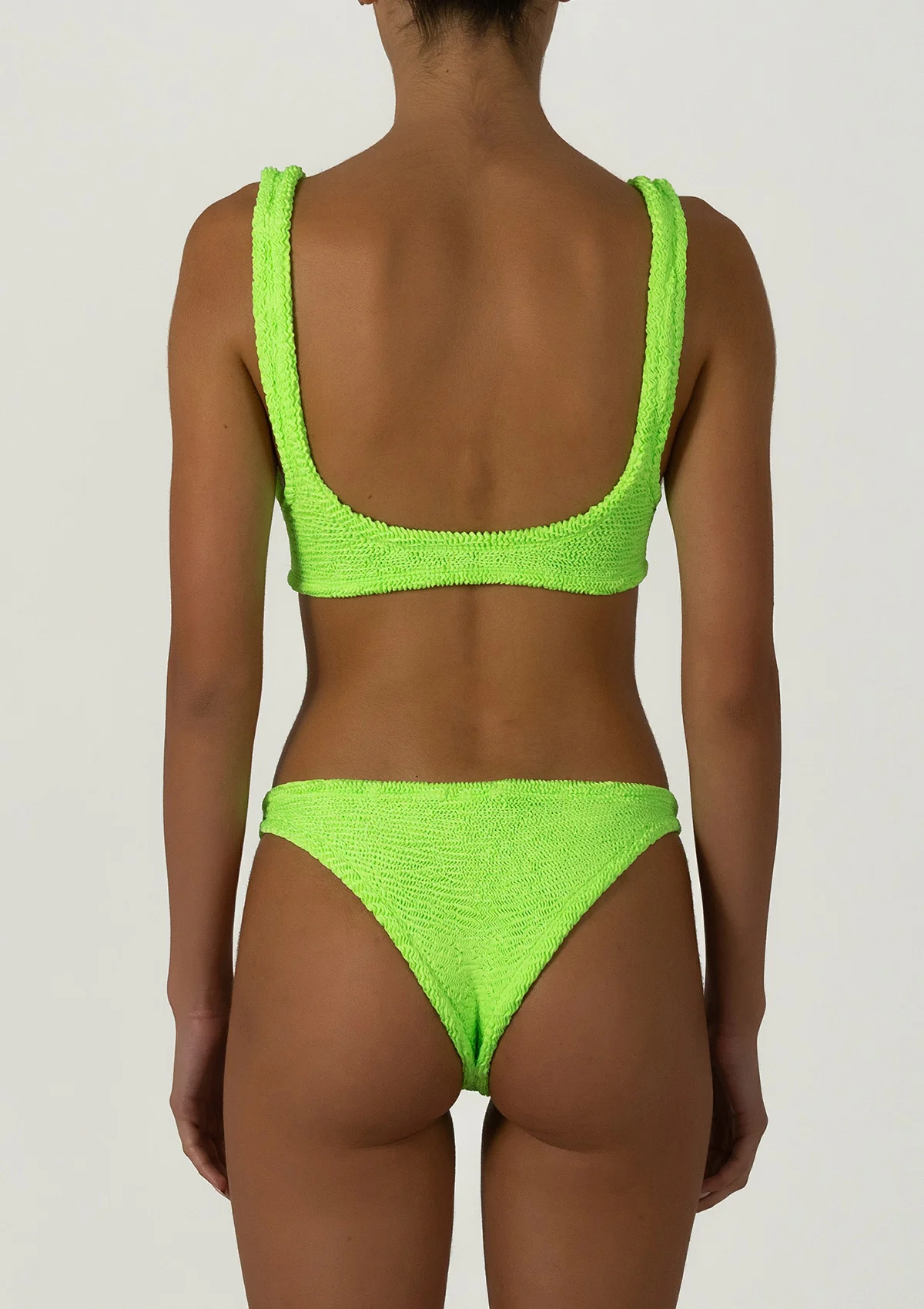 Paramidonna Irina Geribbelde Bralette Bikini Neon Groen