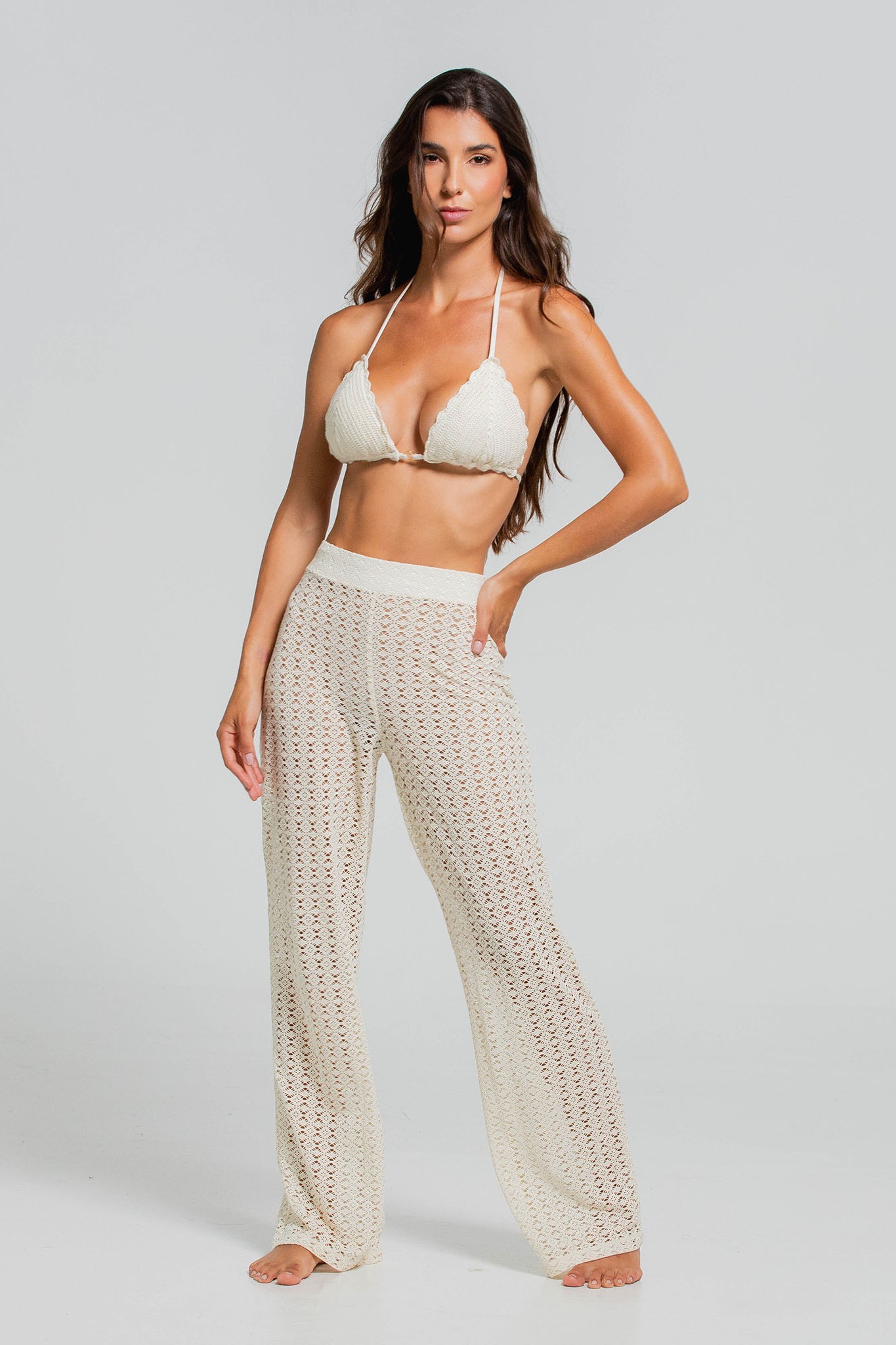 Cosita Linda Ethereal White Crochet Pants