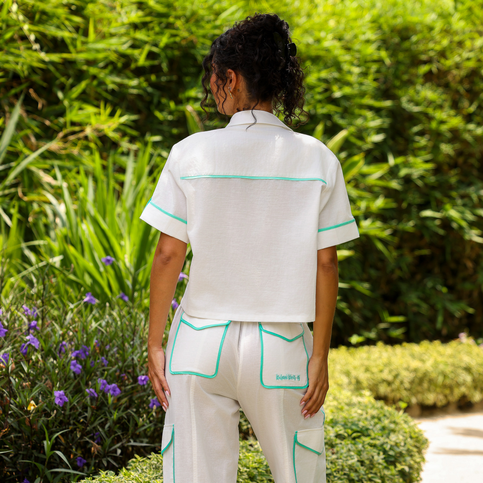 Kulani Kinis Crystal Tides Linnen Button Shirt