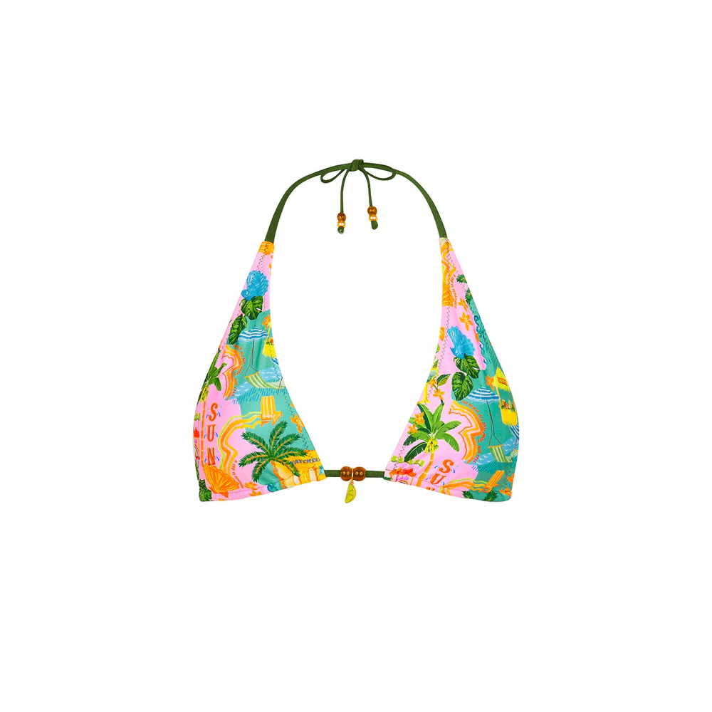 Kulani Kinis Sunlit Spritz Tie Halter Top