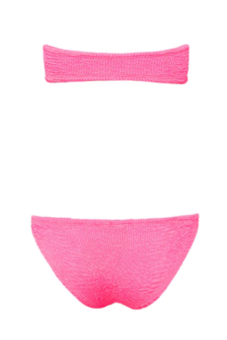 Paramidonna Geribbelde Bandeau Bikini Roos