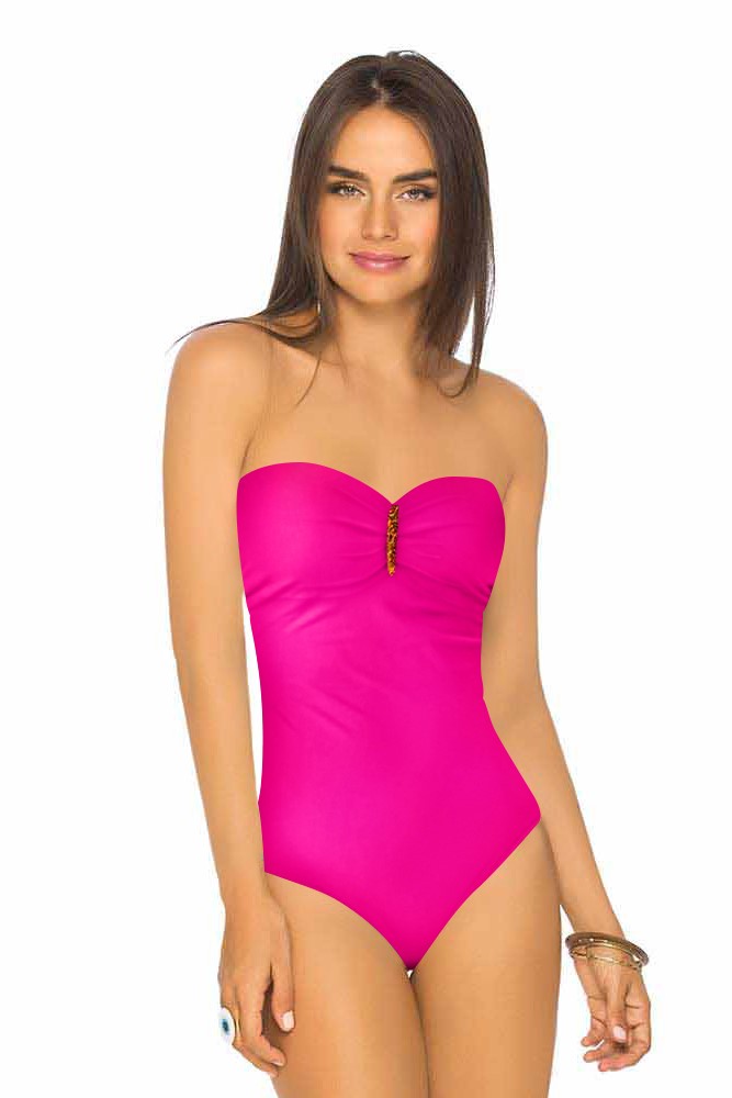 Phax Neon Fuchsia Strapless Swimsuit 