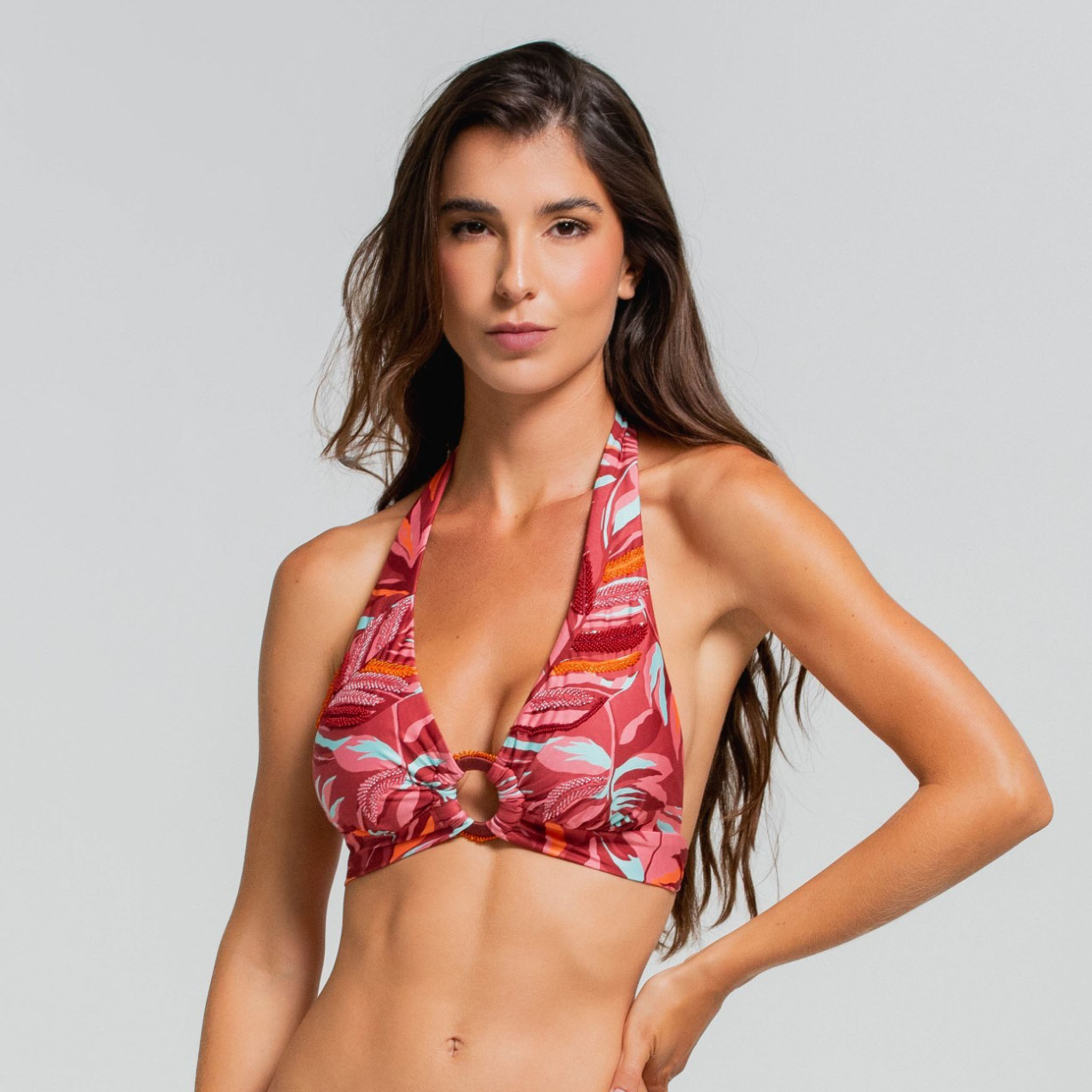 Cosita Linda Rainforest Embroidered Halter Top