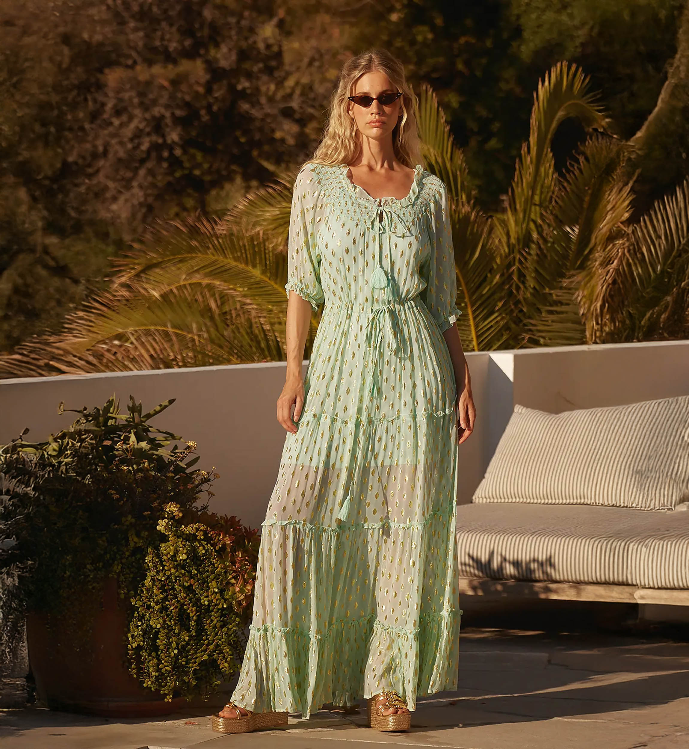 Miss June Long Betina Dress Blue