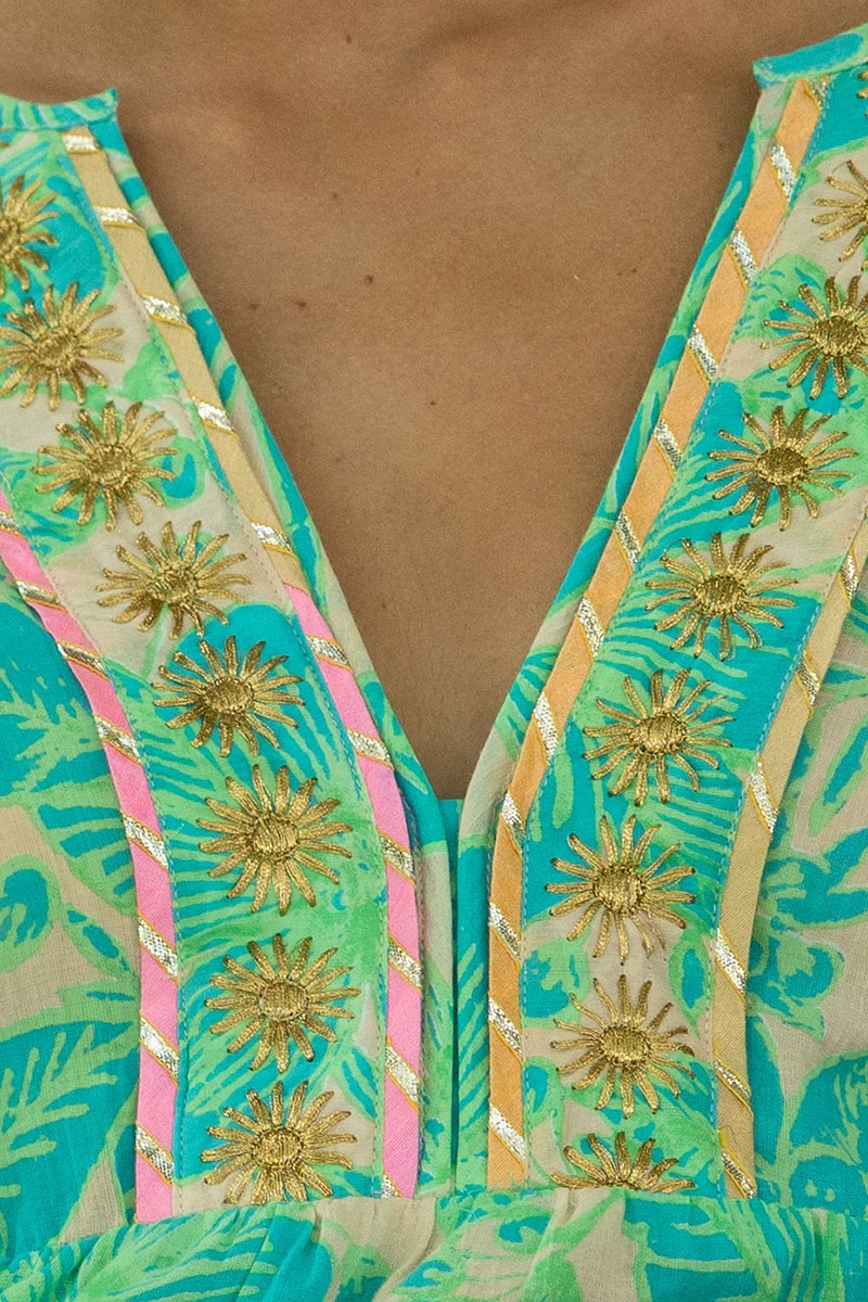 Miss June Blouse Gemma Turquoise