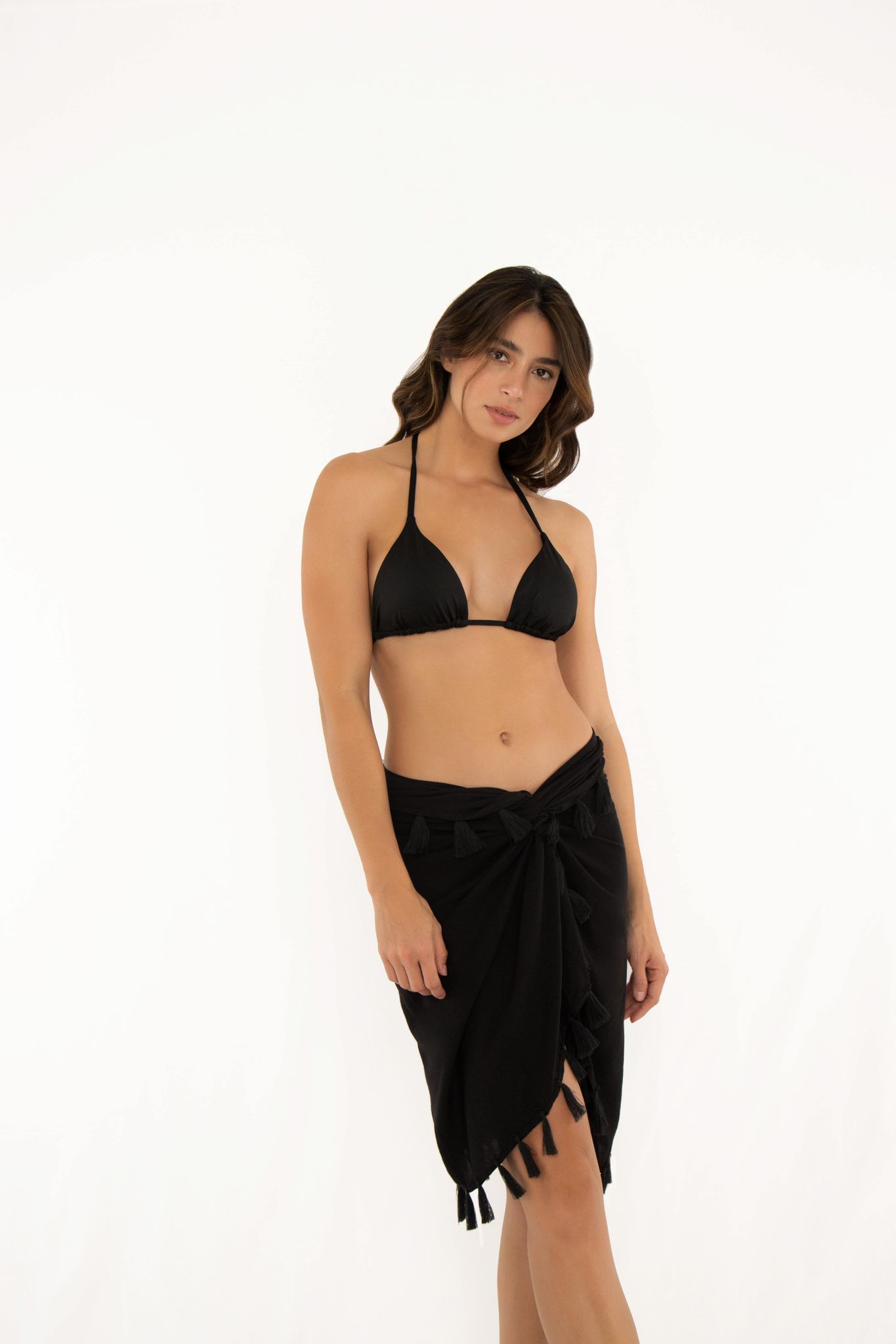 Milonga Fringe Pareo Zwart