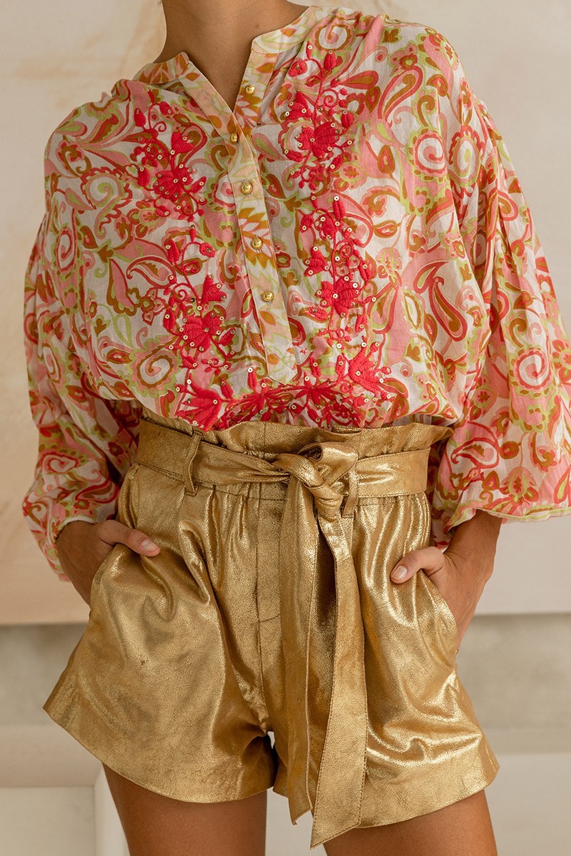 Miss June Short Glitter Gold