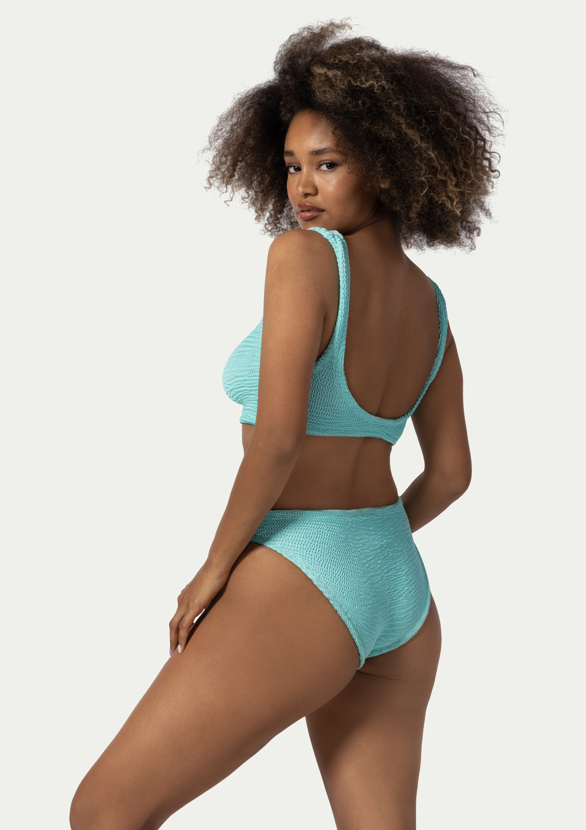 Paramidonna Emily Ribbed One Size Bikini Aquamarine
