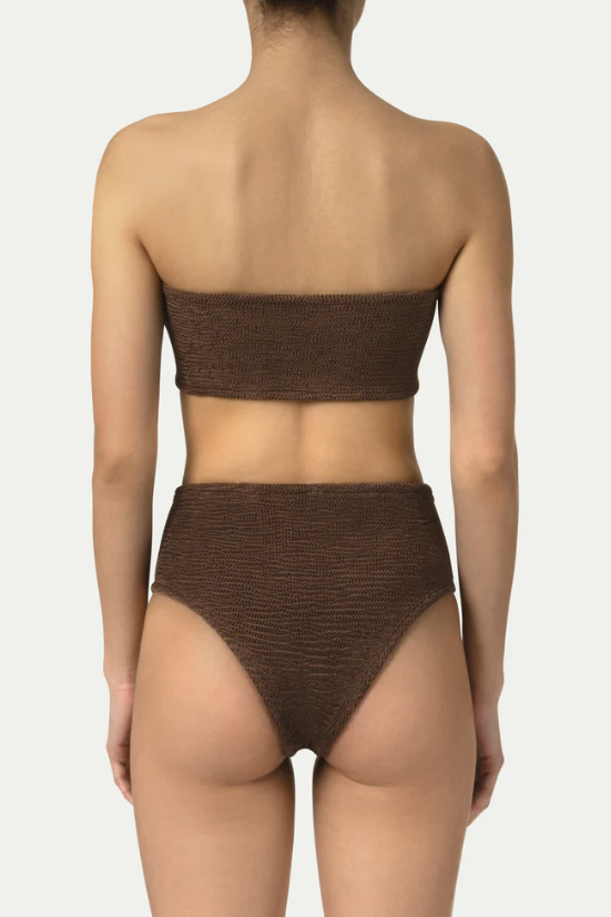 Paramidonna Frida Geribbelde Bandeau Bikini Choco