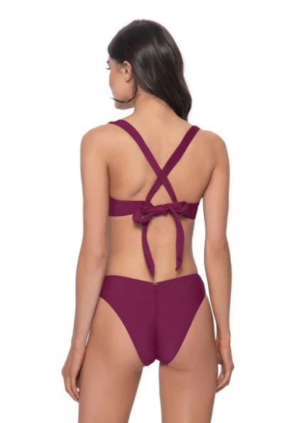 Pilyq Swim Zen Perla Halter Bikini Bordeaux