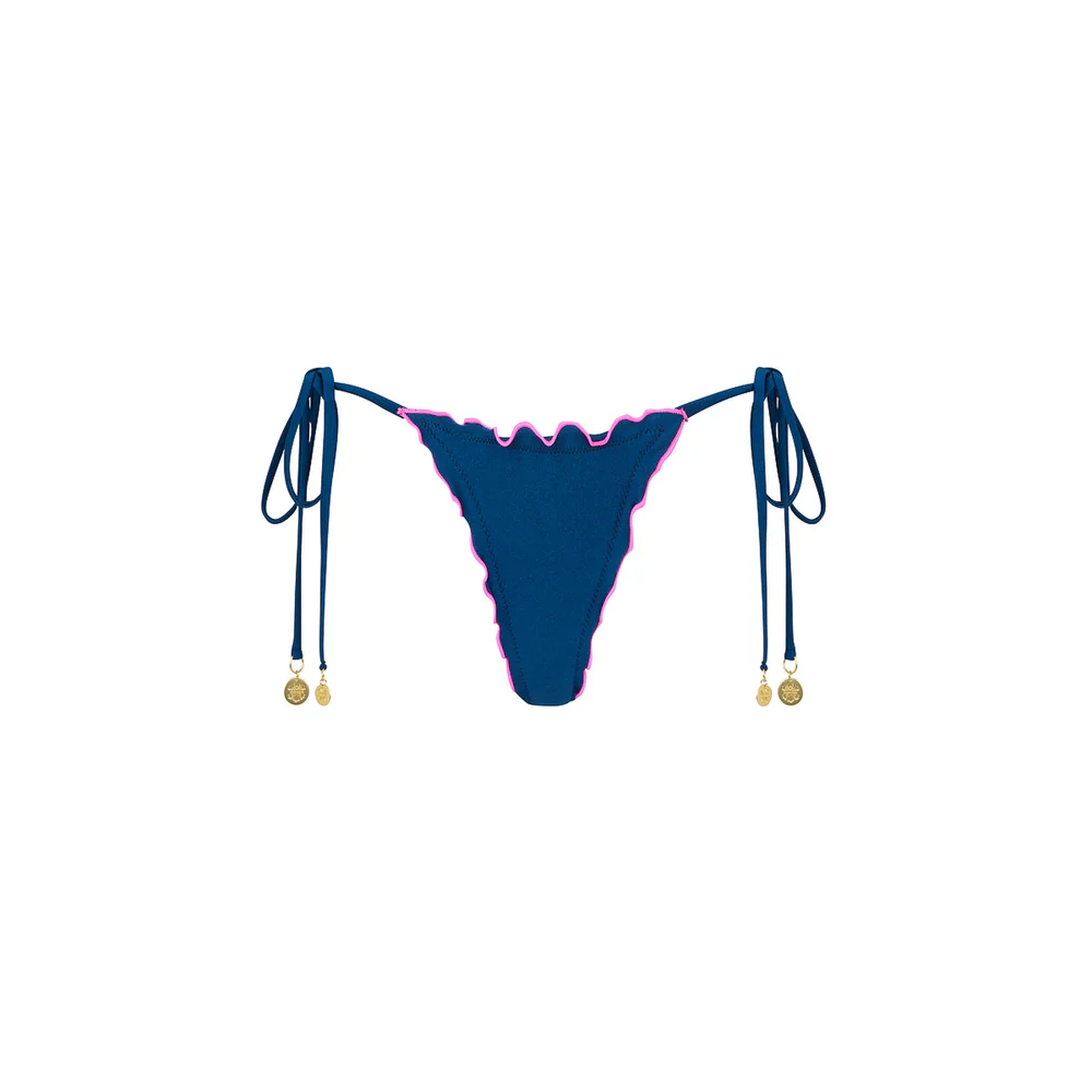 Kulani Kinis Mystic Moon Lettuce Edge Thong Bottom Navy