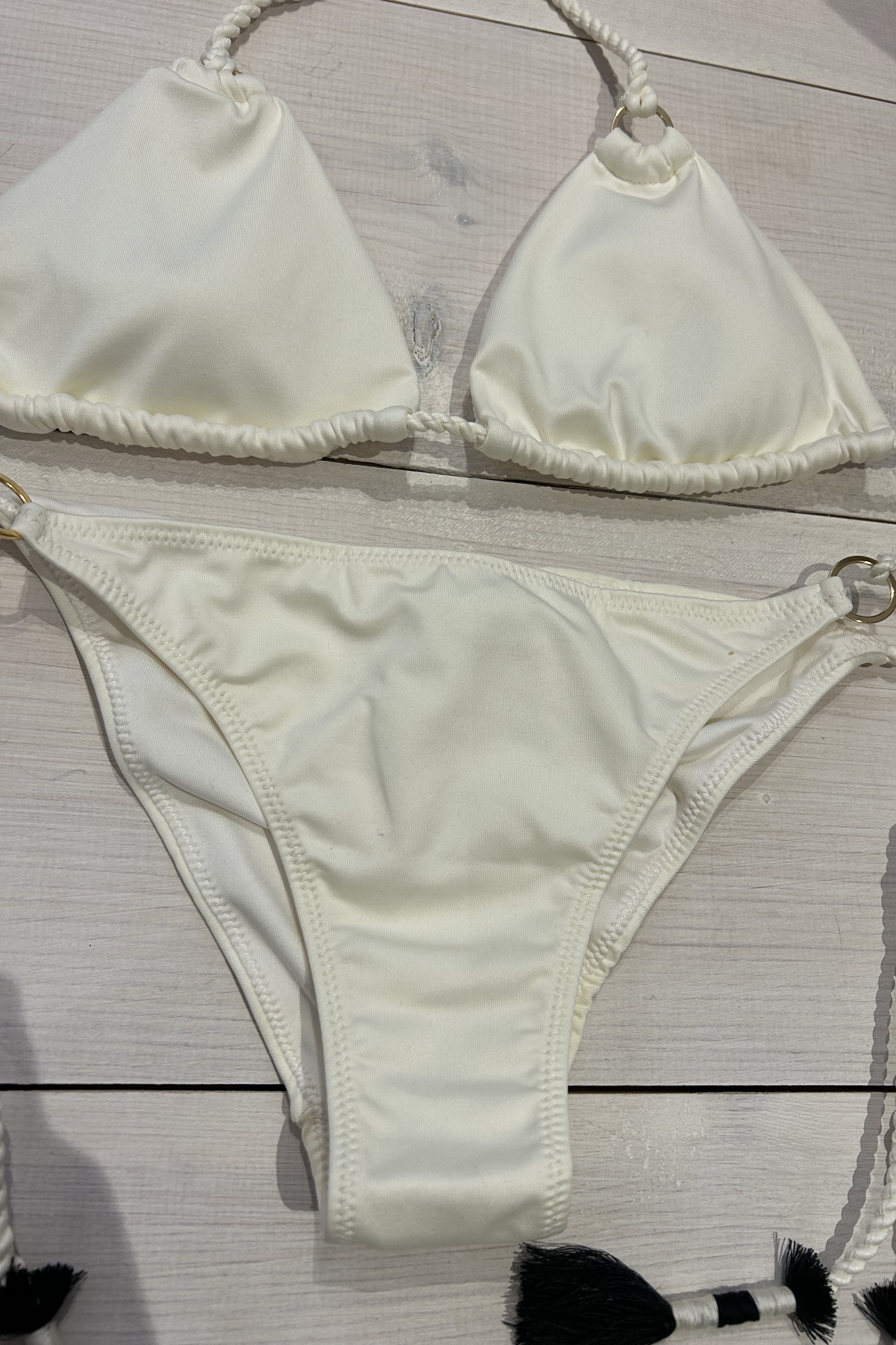 Milonga Macramé Palette Triangel Bikini Ivoorkleur