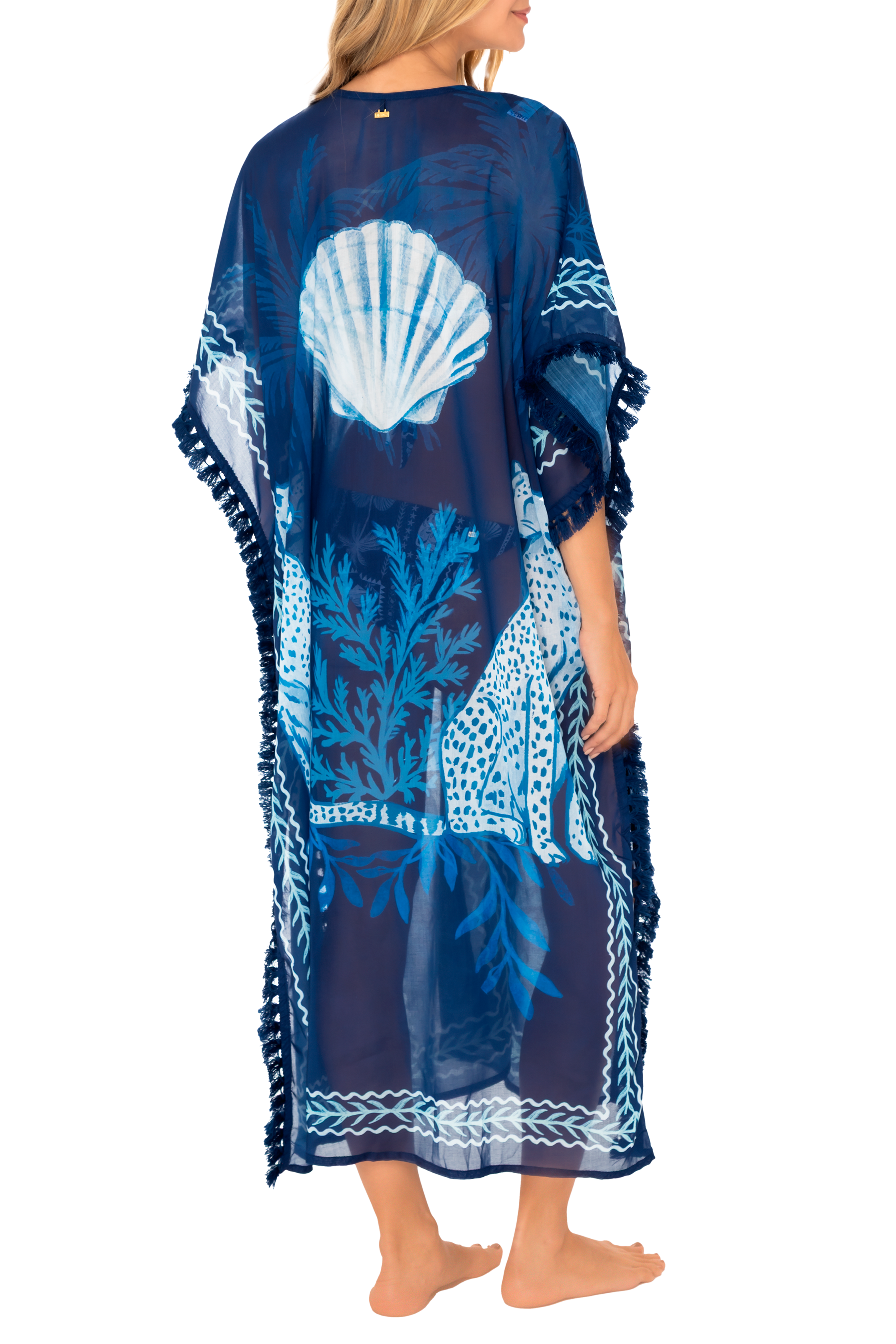 Milonga Lunelly Luxe Lange Kimono Blauw