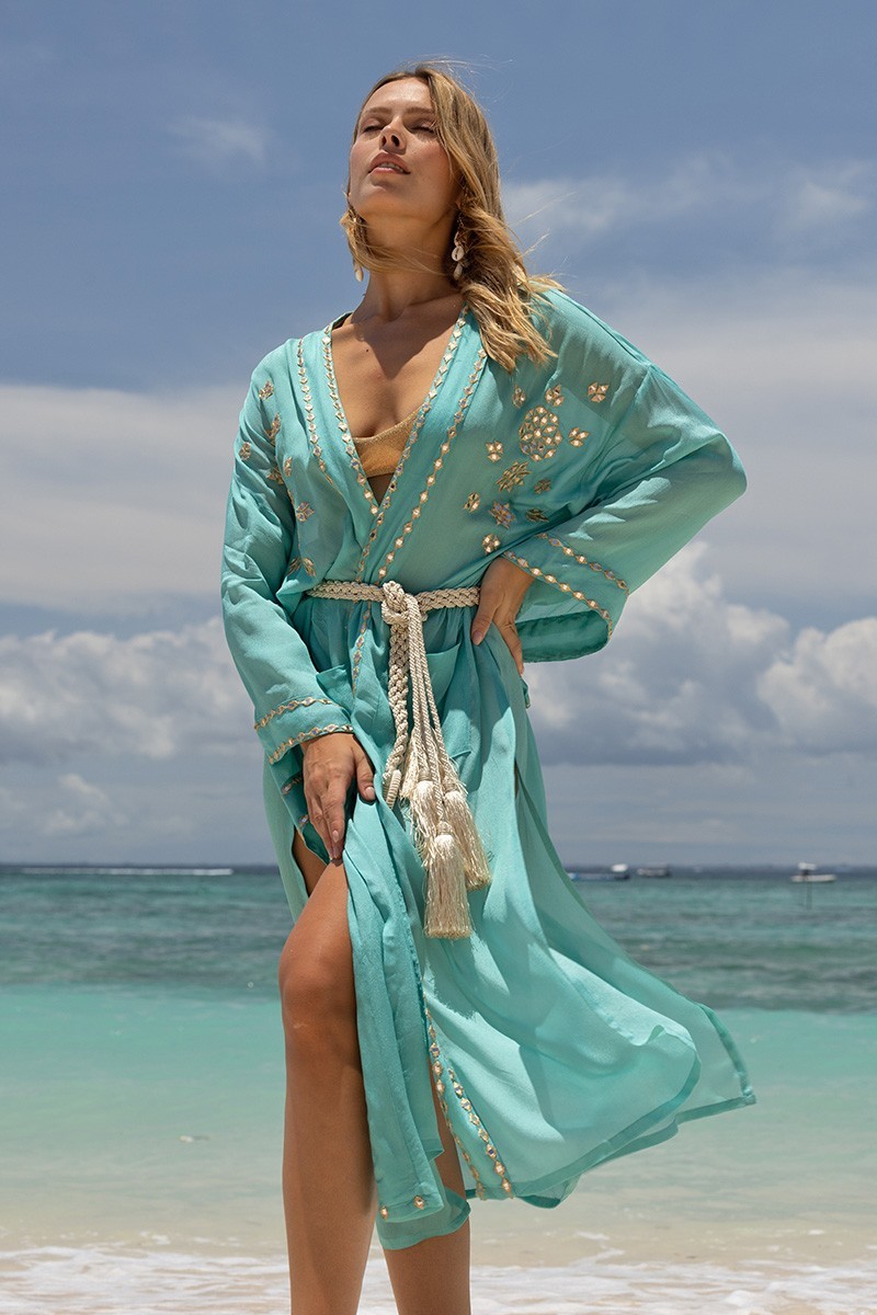 Miss June Kimono Bethany Turquoise