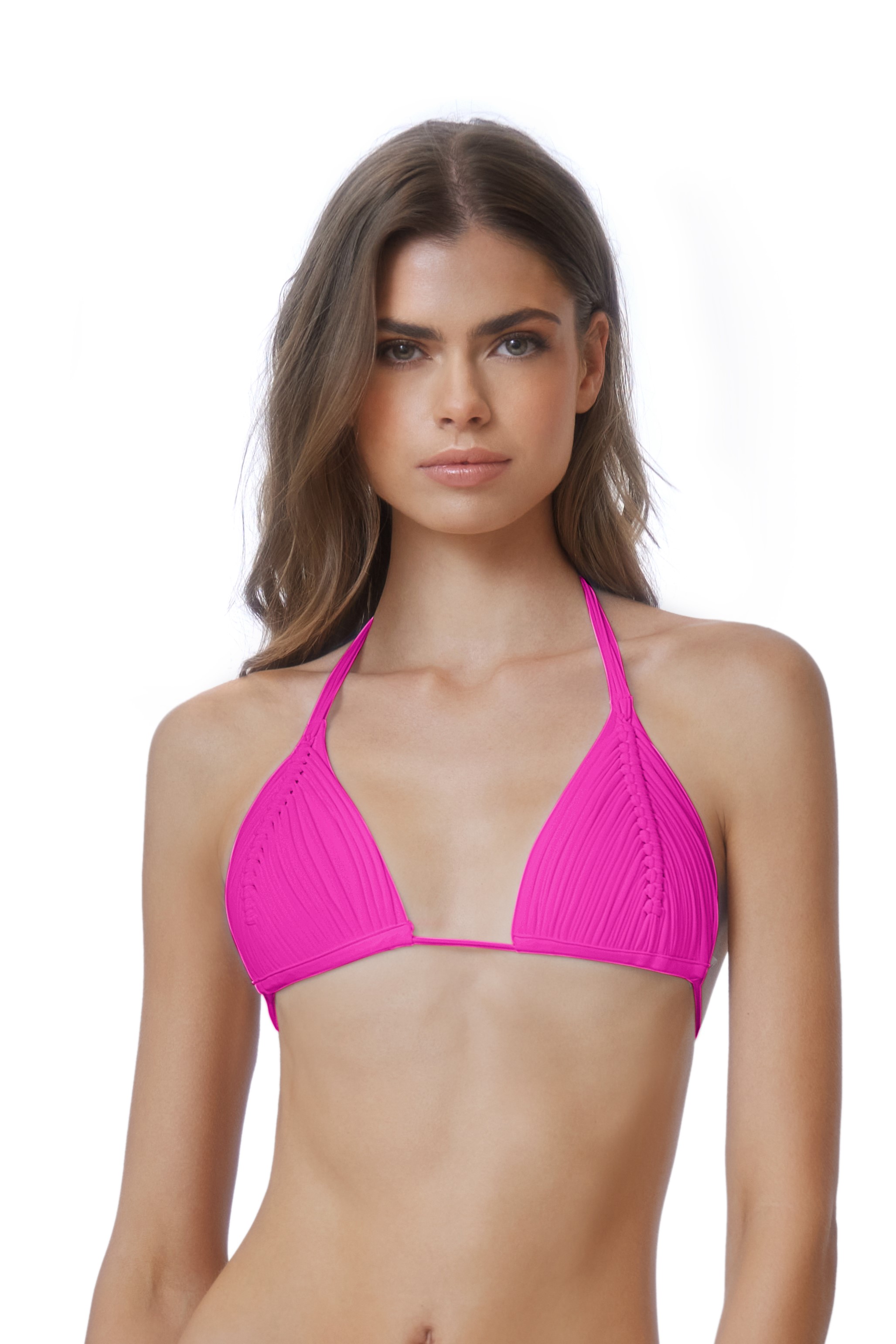 Pilyq Swim Hot Pink Isla Triangel Bikini Top