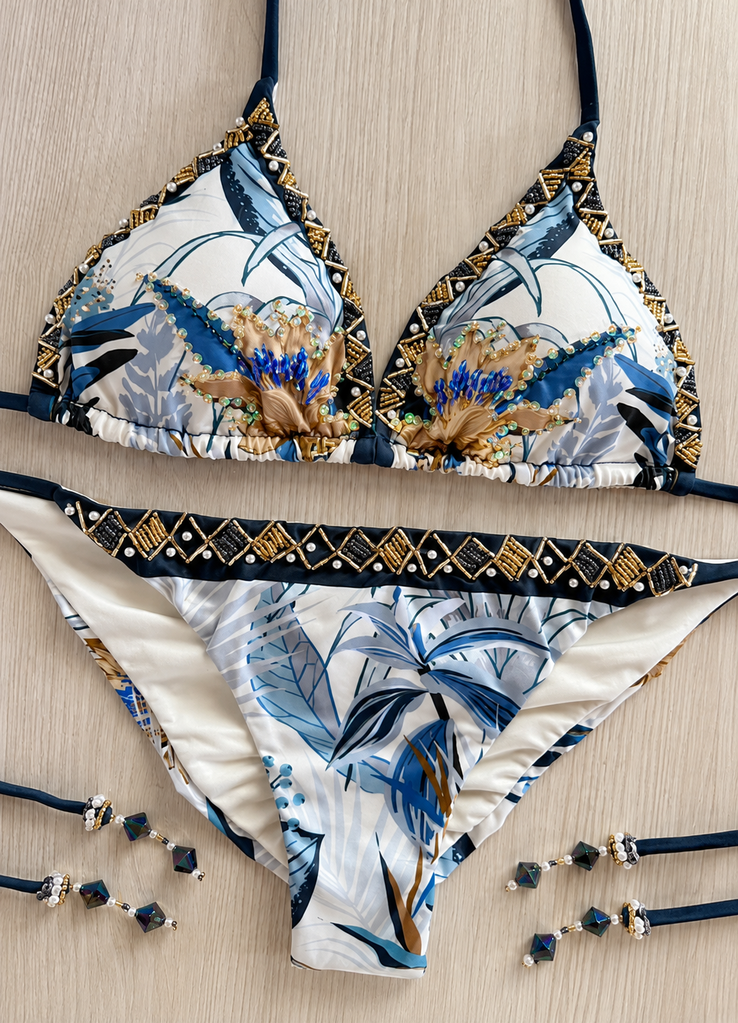 Beach Fashion Only Royal Bloom Triangel Top