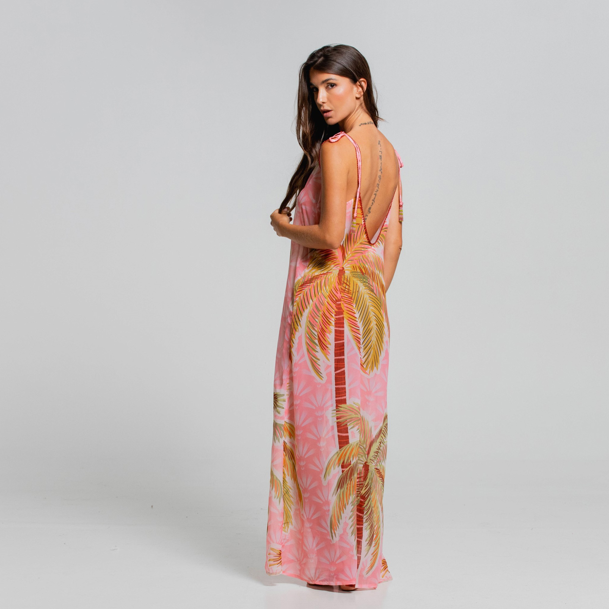 Cosita Linda Sunlit Palms Cover Up Jurk