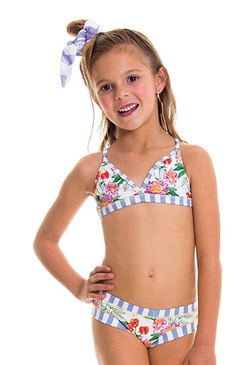 Milonga Romantic Flowers Bloemenprint Kinder bikini-6 jaar-Multicolour