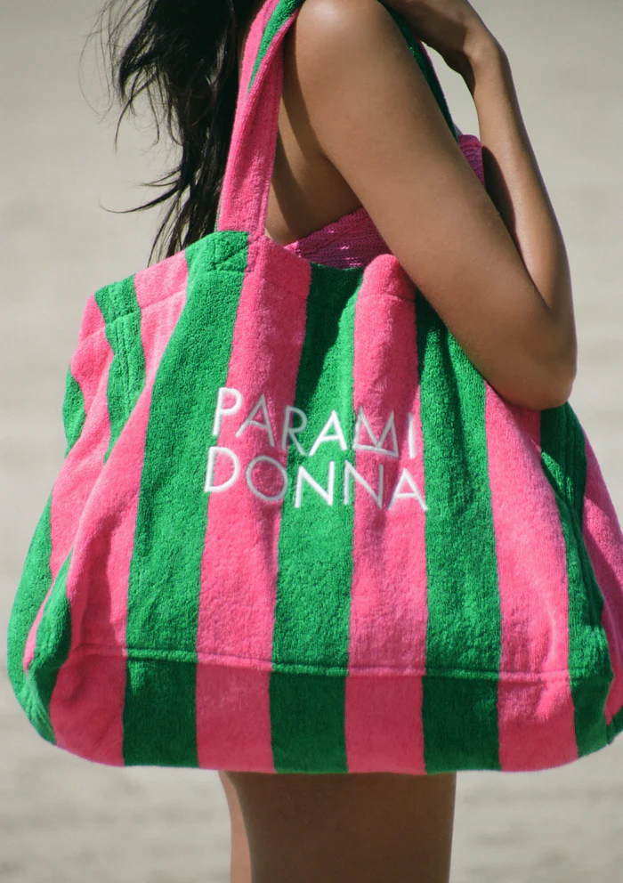 Paramidonna Large Tote Bag Candy Pink/Emerald