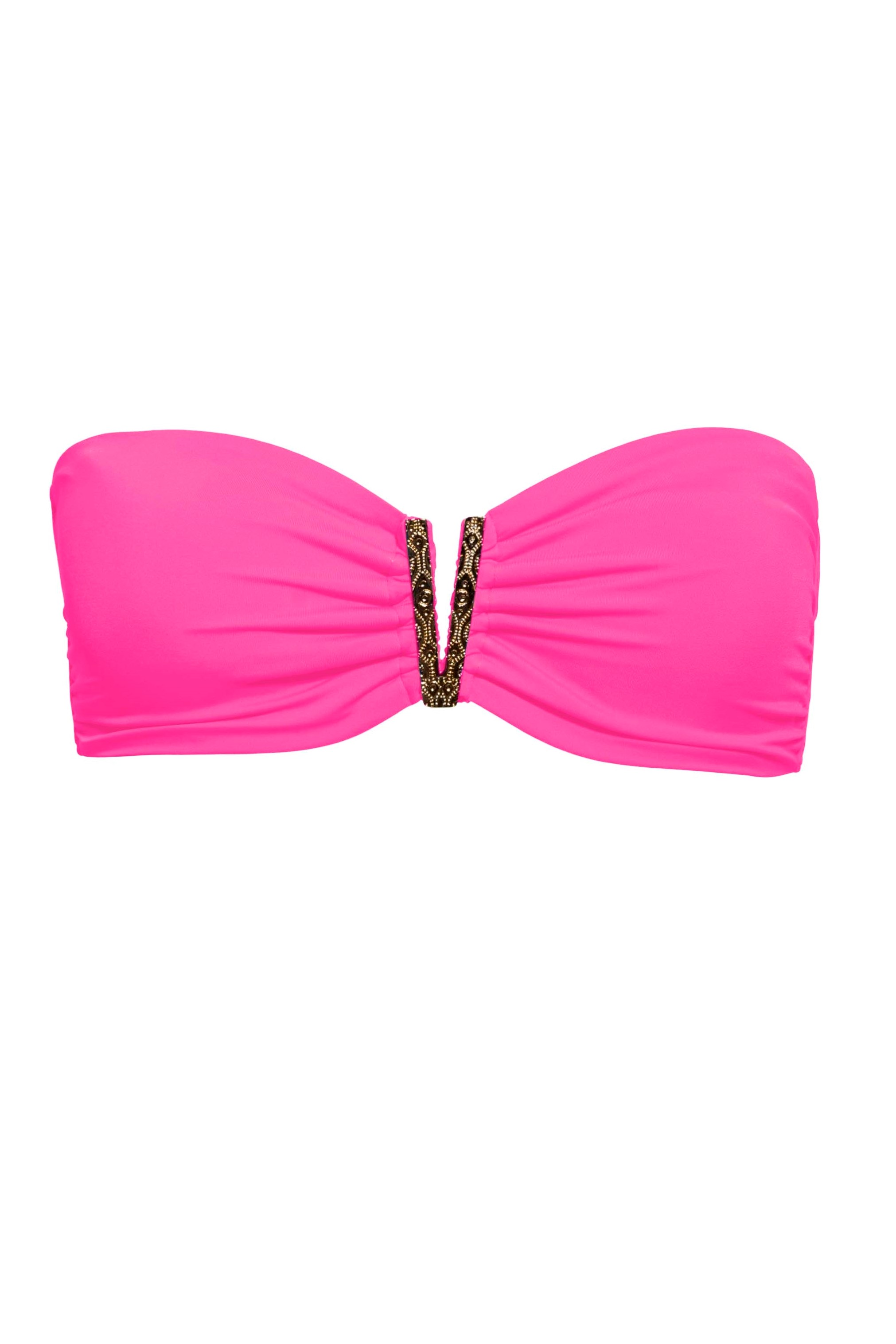 neon pink strapless bikini