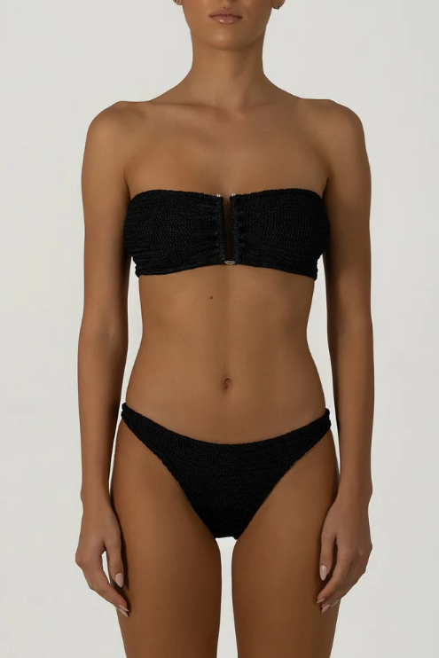 Paramidonna Frida Ribbed Strapless Bikini Black